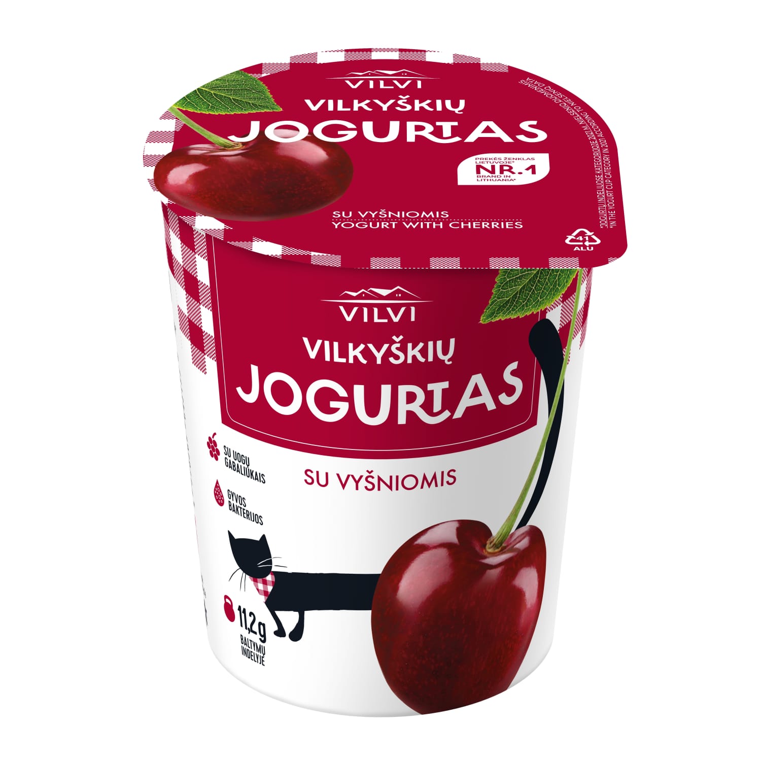 Yogurt VILVI with cherry, 3.6% fat, 350 g