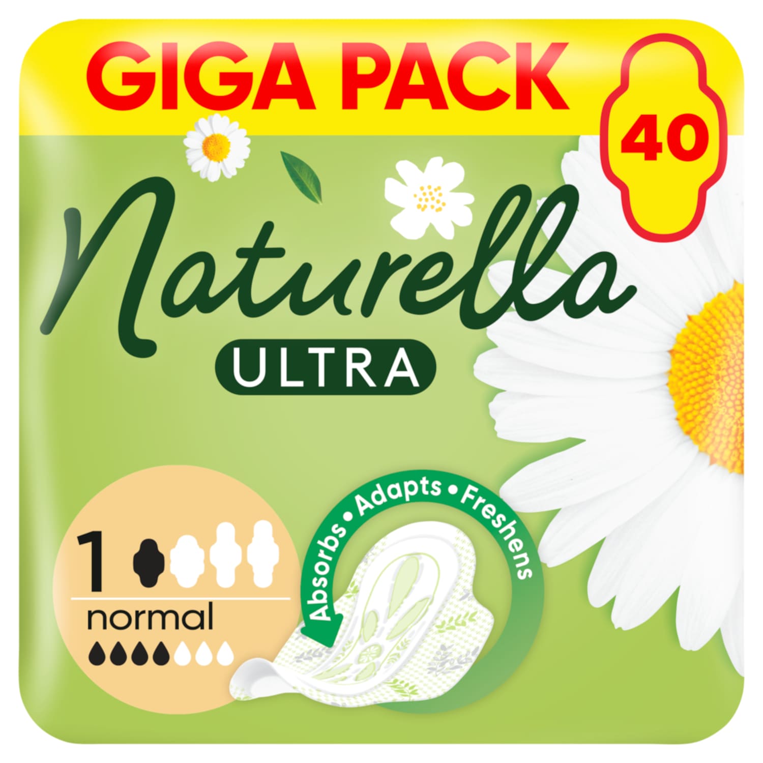 Hyg. pads NATURELLA ULTRA, 40 pcs.