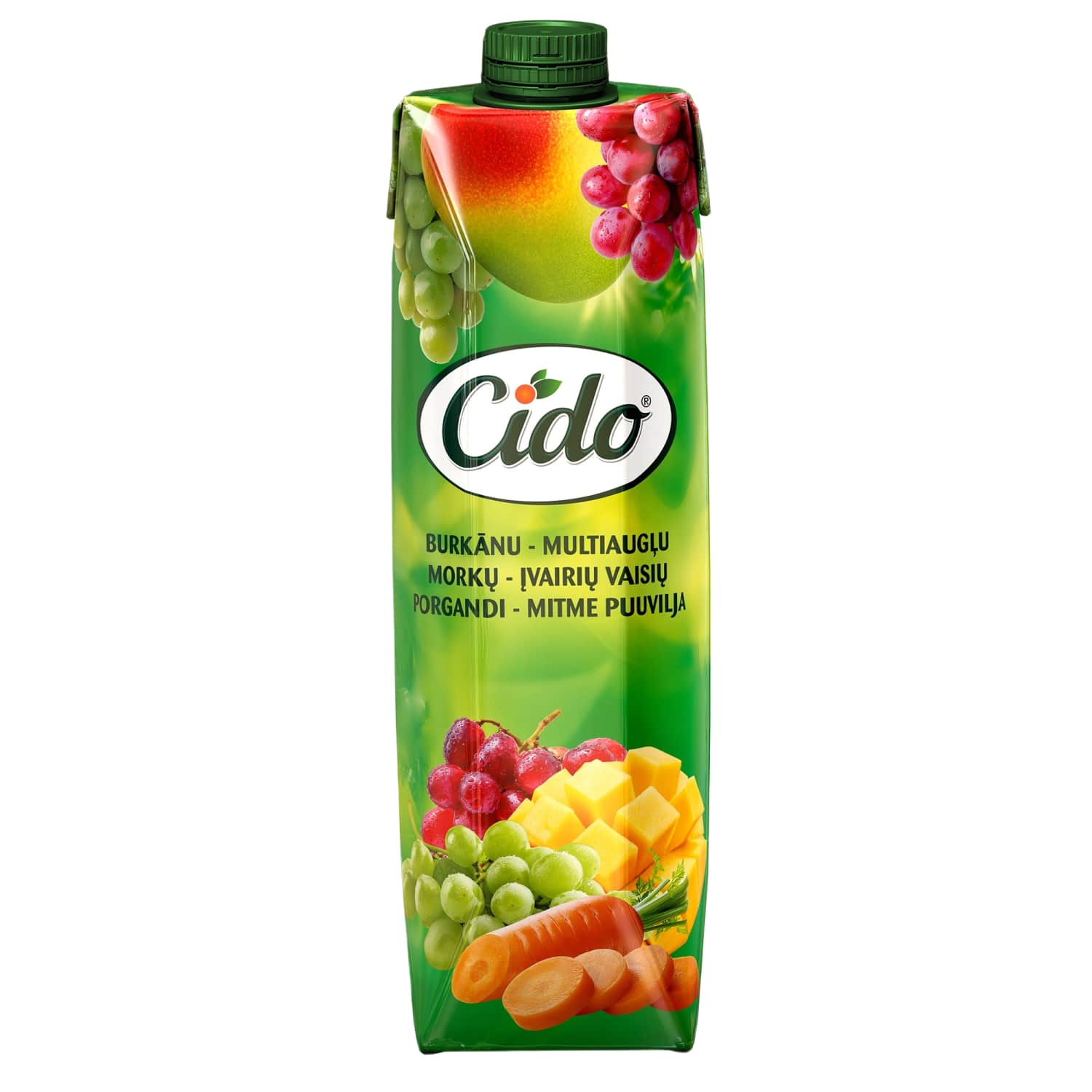 Morkų ir įv. vaisių sulčių gėrimas CIDO, 1 l