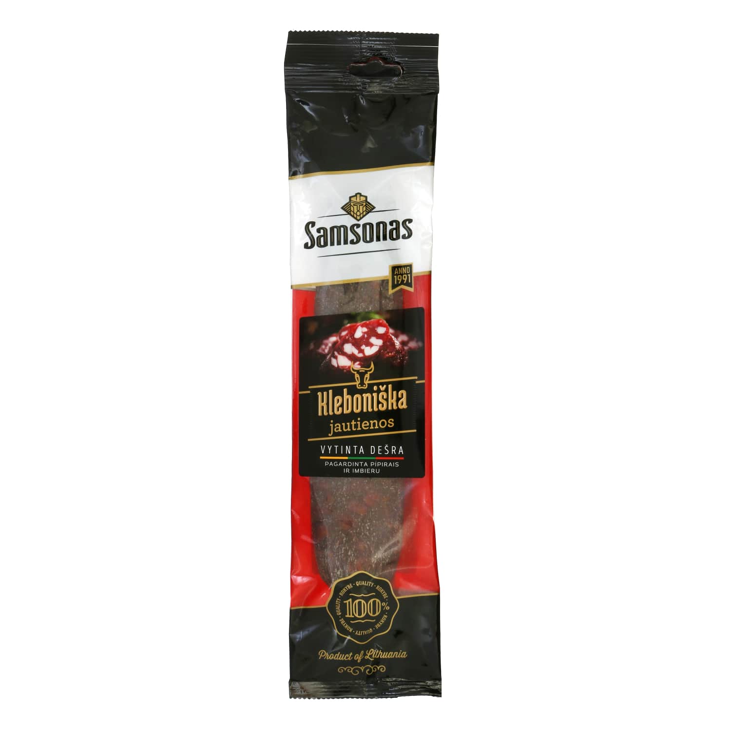 Cured beef KLEBONIŠKA sausage, a. r., 200 g