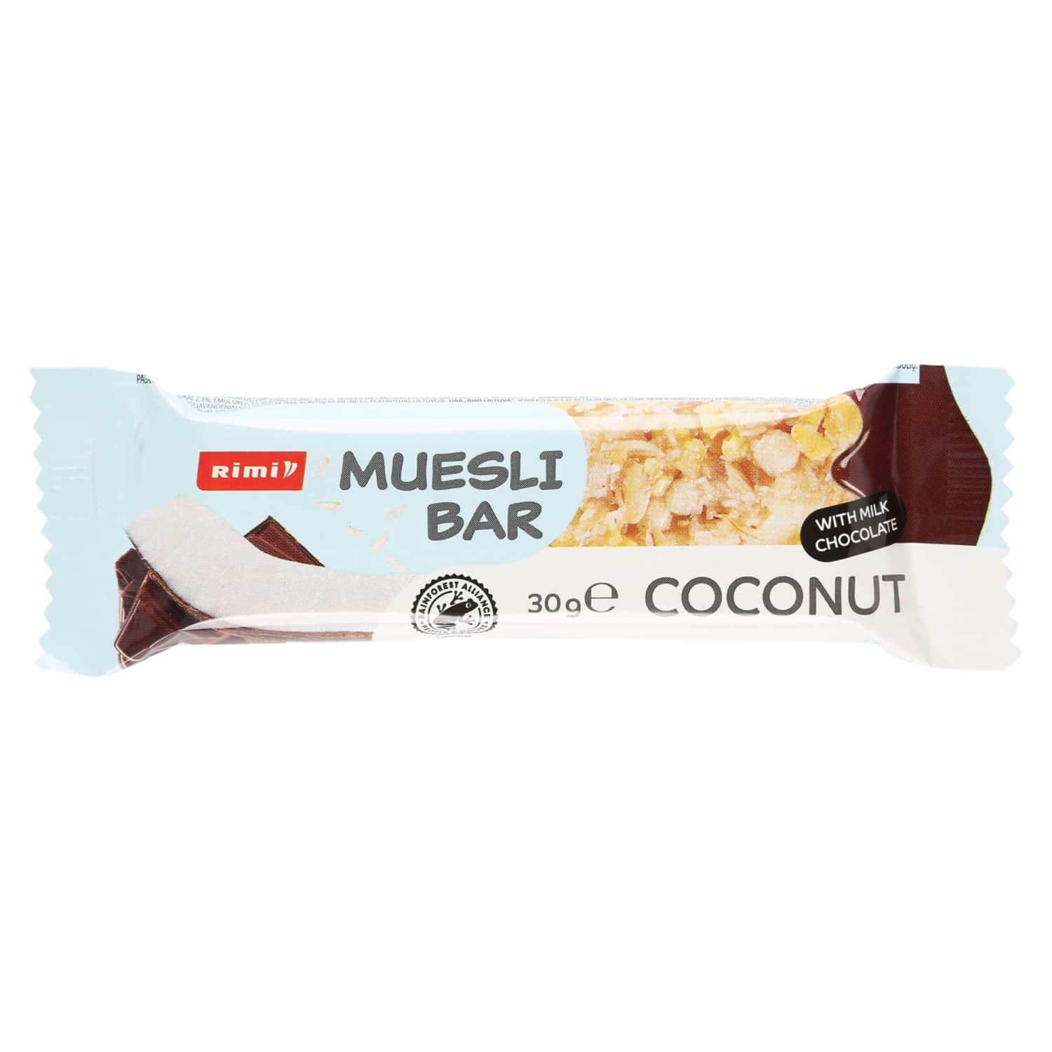 Bar with coconut and milk chocolate RIMI, 30 g