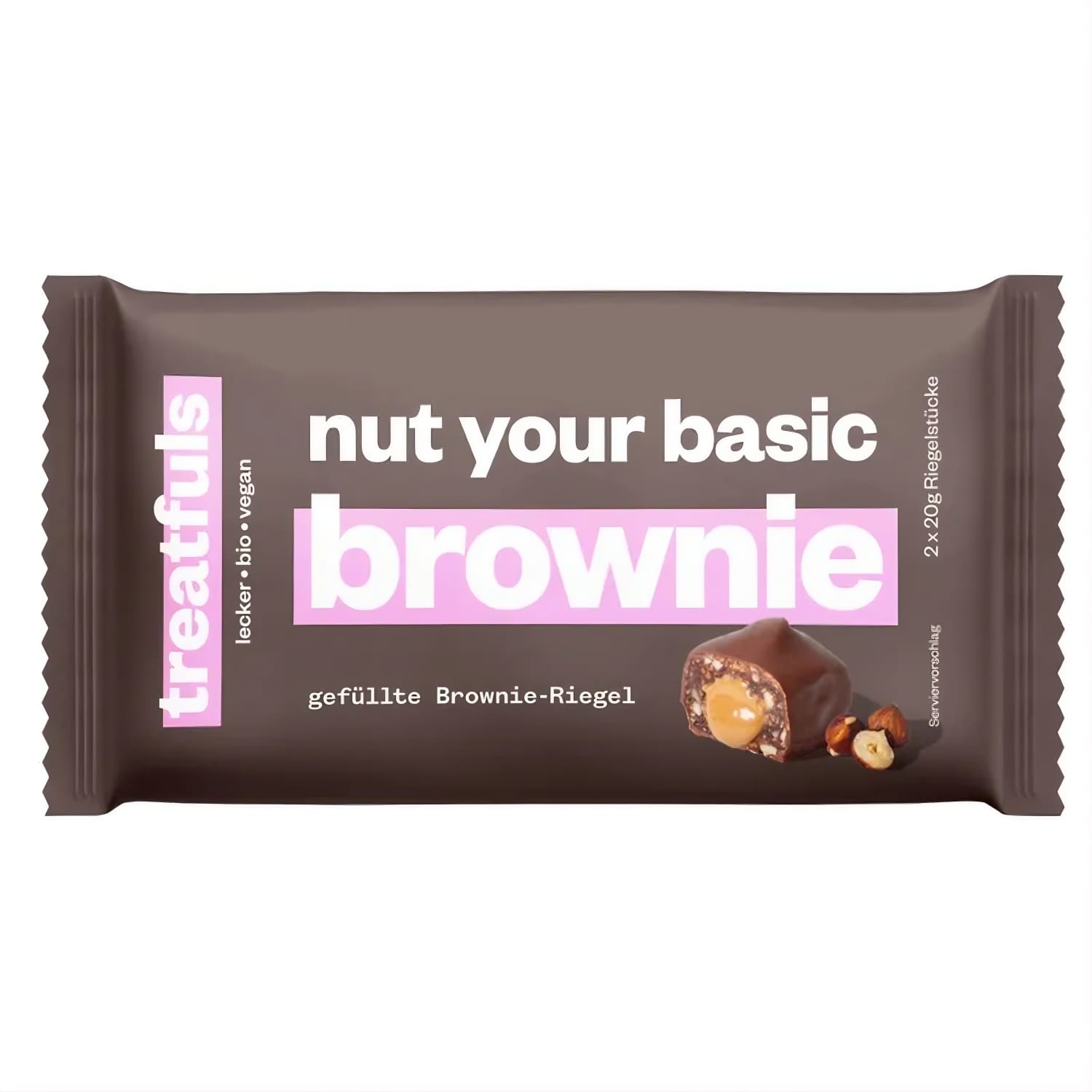 Ekol. batonėlis BROWNIE TREATFULS, 2x20 g