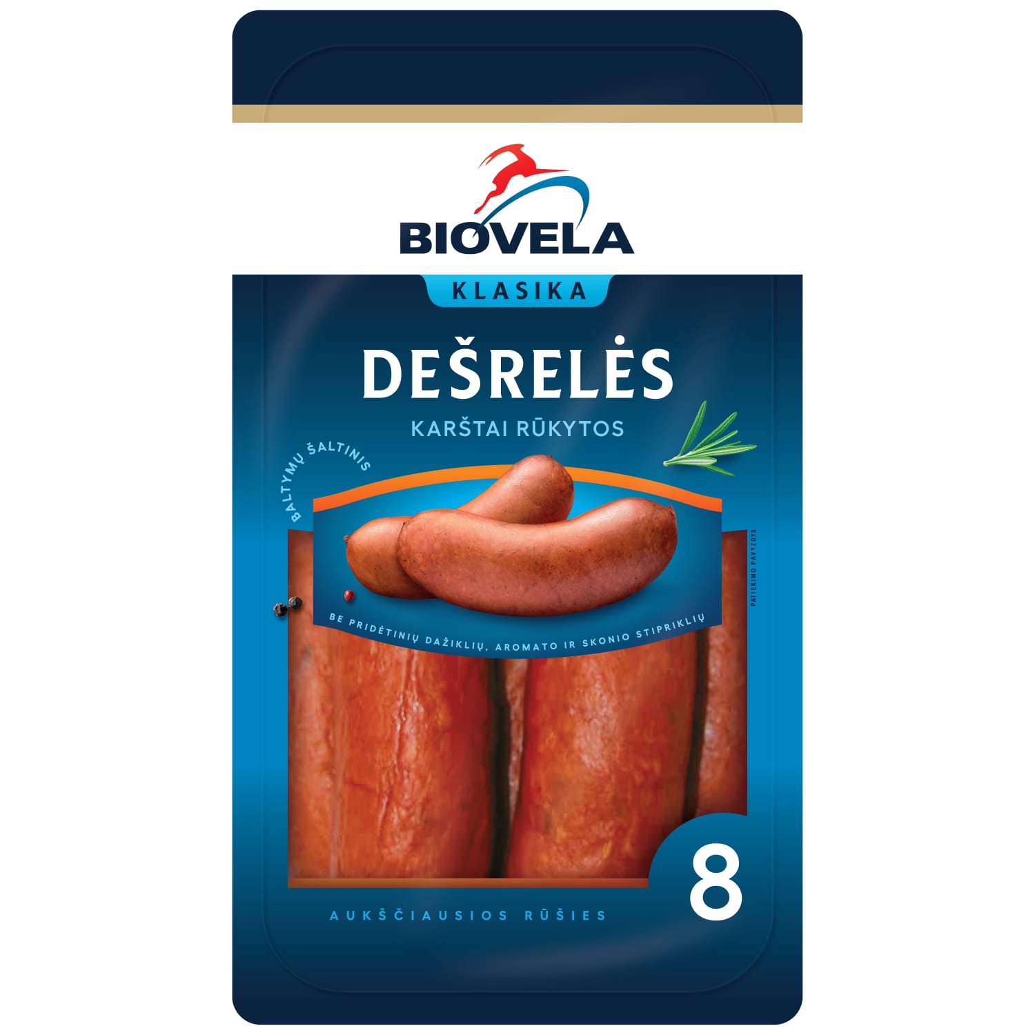 Karštai rūkytos BIOVELOS dešrelės, a. r., 570