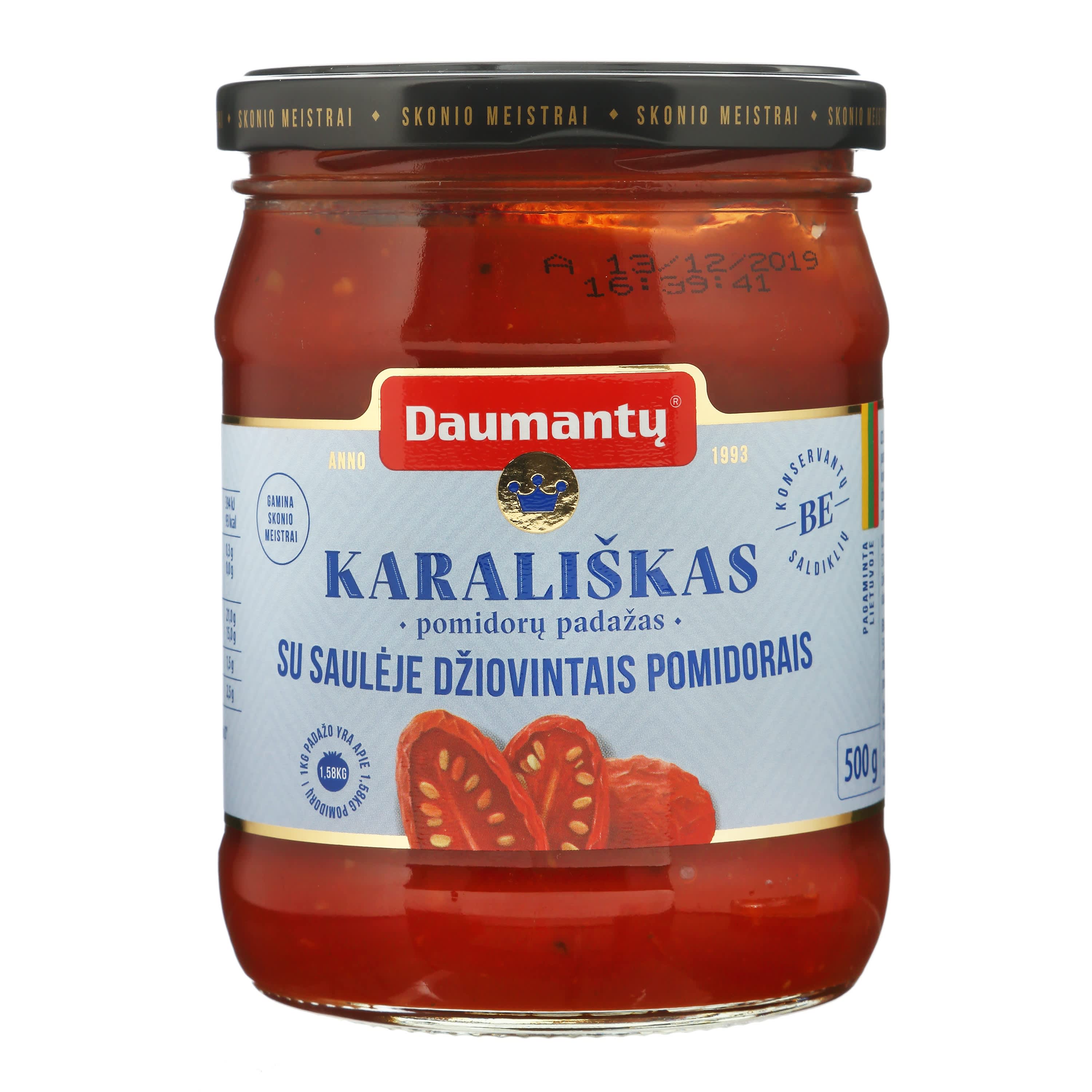 Томатный соус KARALIŠKAS с сушеными помидорами, 500г