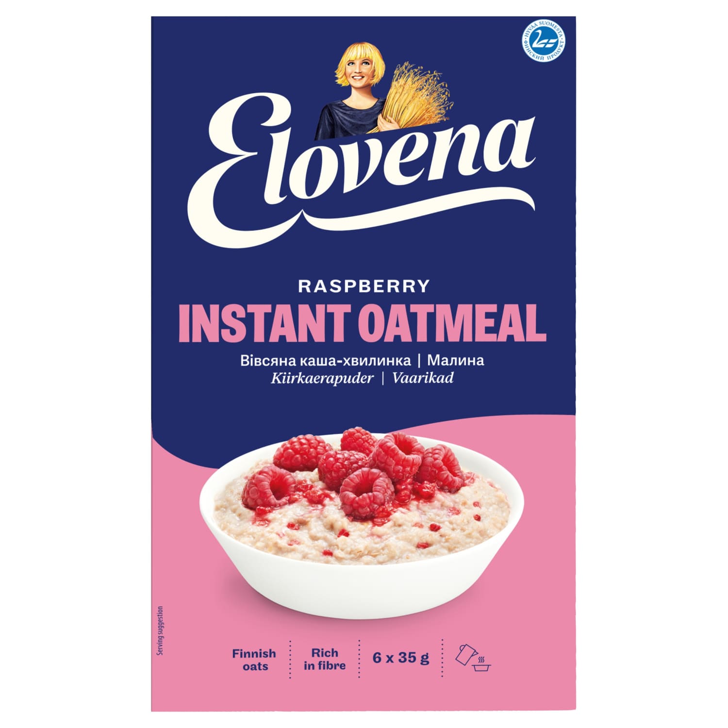 Avižinė košė su avietėmis ELOVENA, 210 g