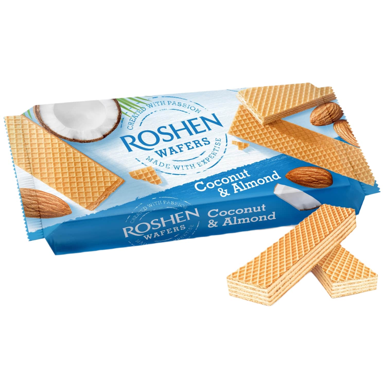Вафли с начинкой из кокоса и миндаля ROSHEN, 216 г