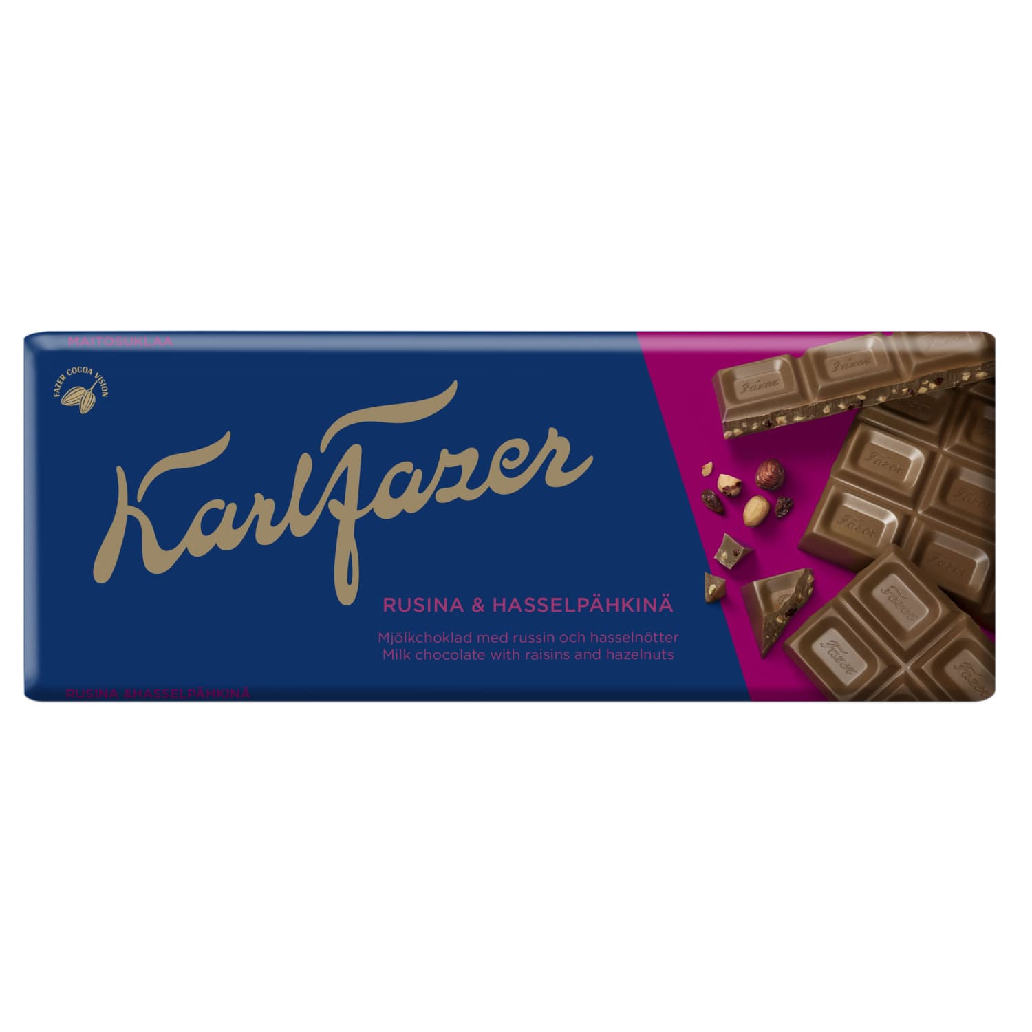 Šokoladas su raz. ir rieš. KARL FAZER, 180 g