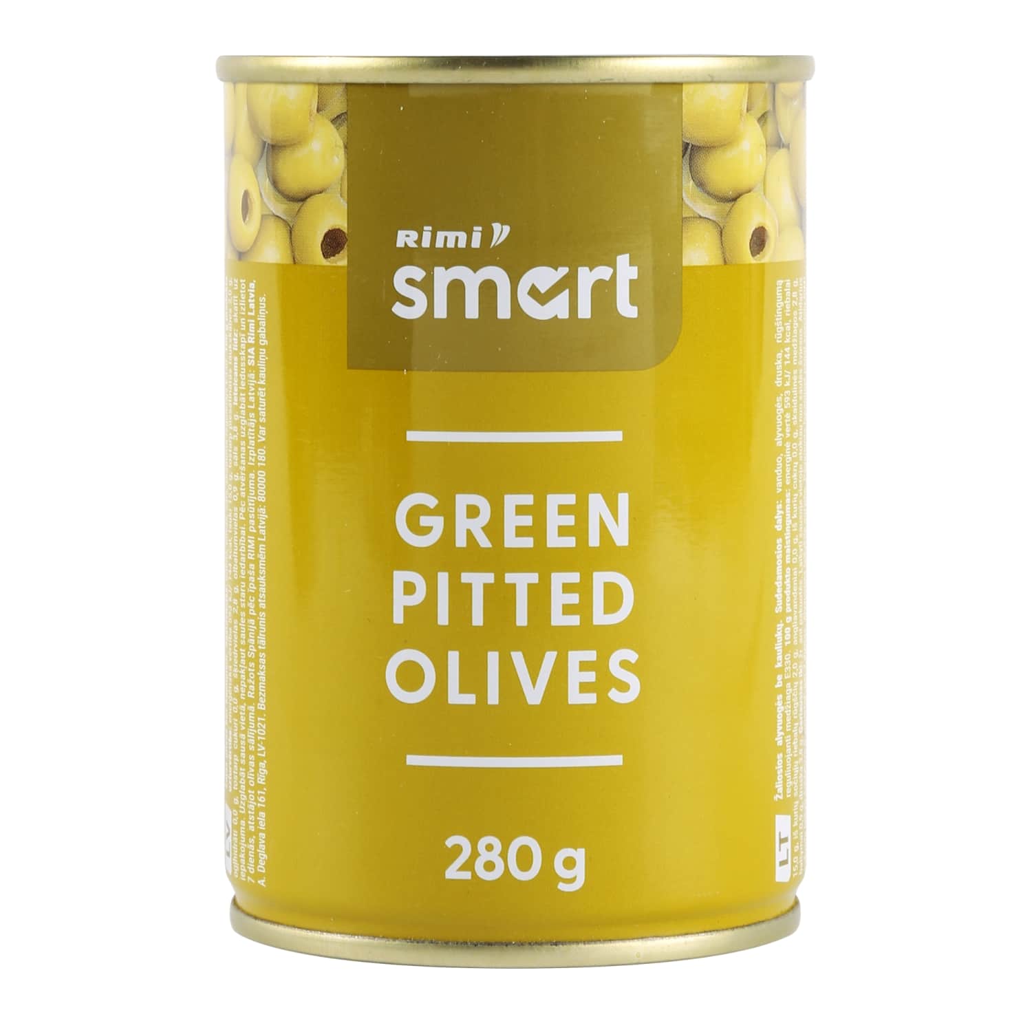 Зелёные оливки RIMI SMART без косточек, 280 г / 110 г