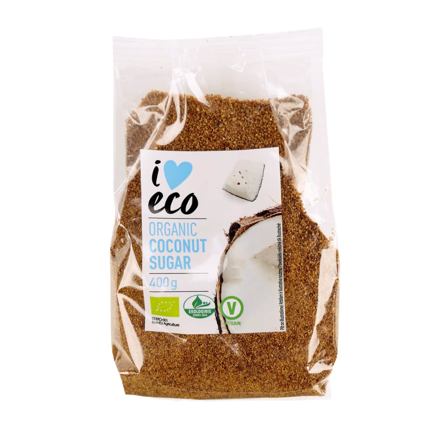 Ekologiškas kokosų cukrus I LOVE ECO 400g
