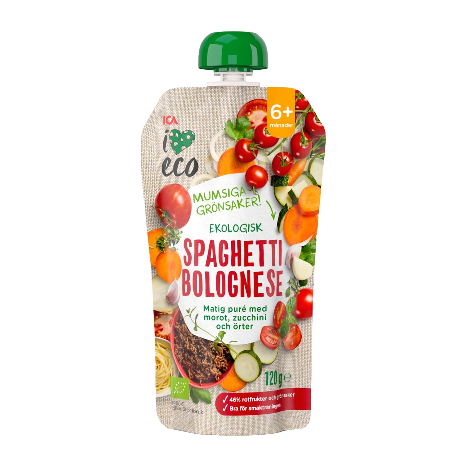 Puree I LOVE ECO spaghetti, from 6 months, 120 g