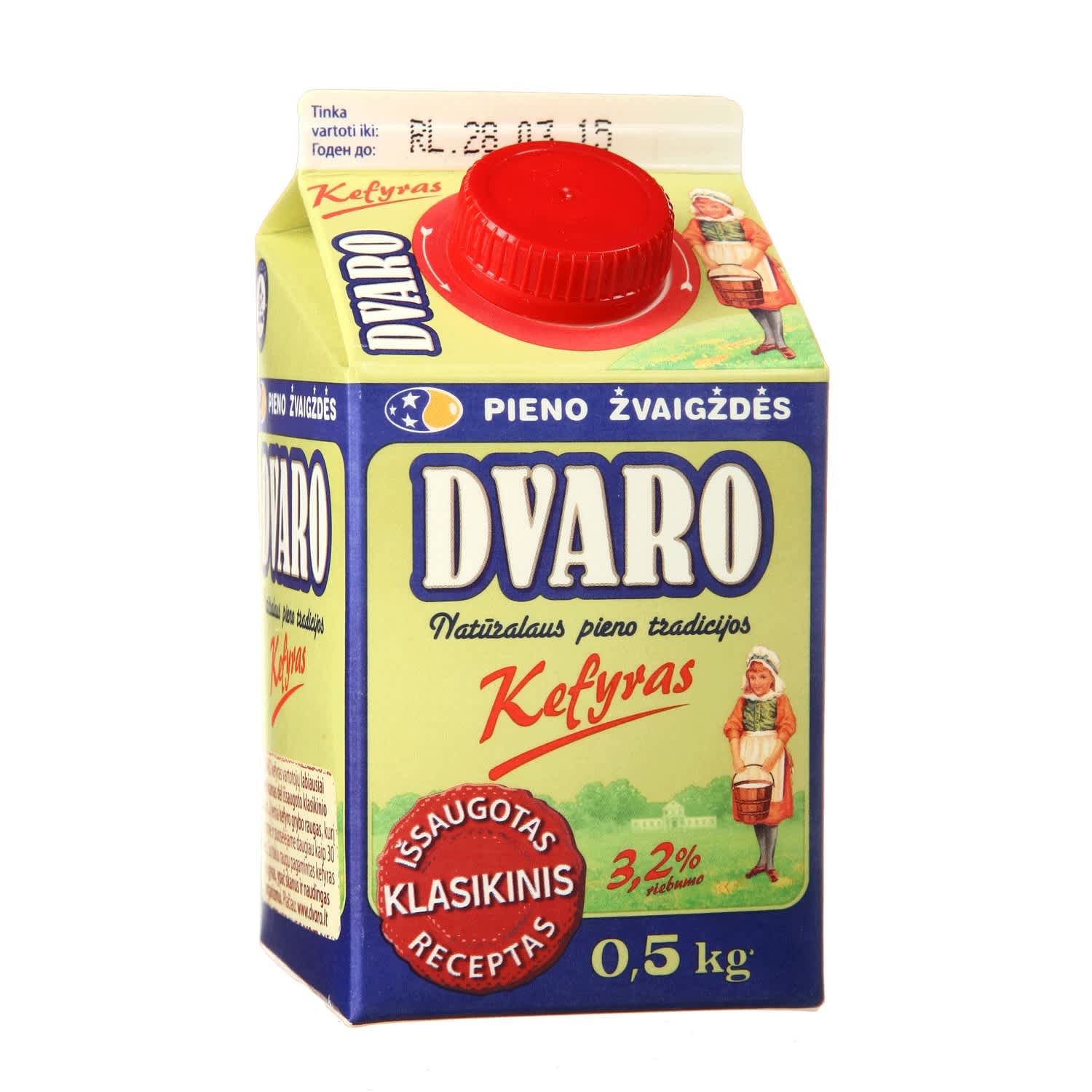 DVARO кефир, 3,2% жира, 0,5 кг