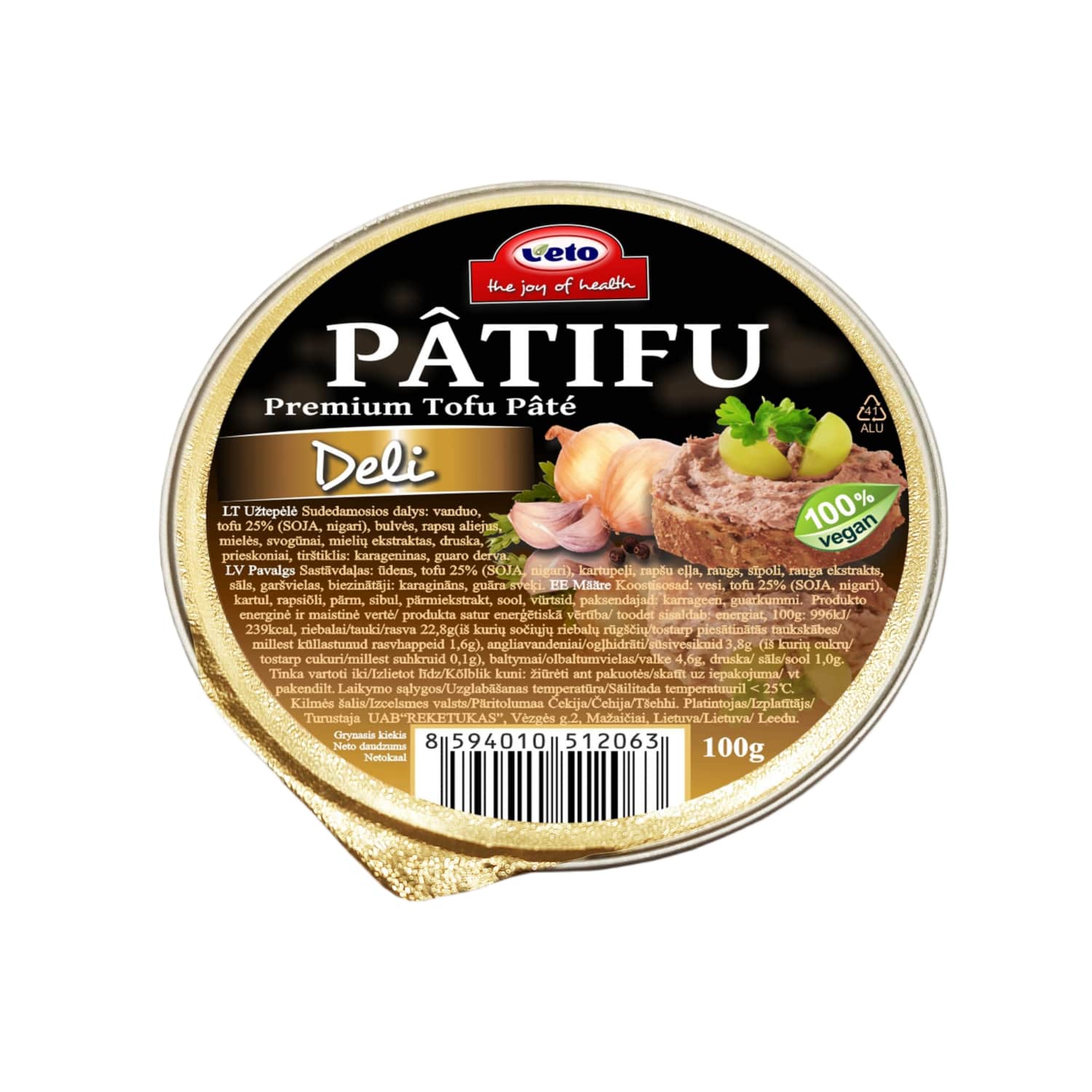 Augal. užtepėlė VETO DELIKATES PATIFU, 100 g
