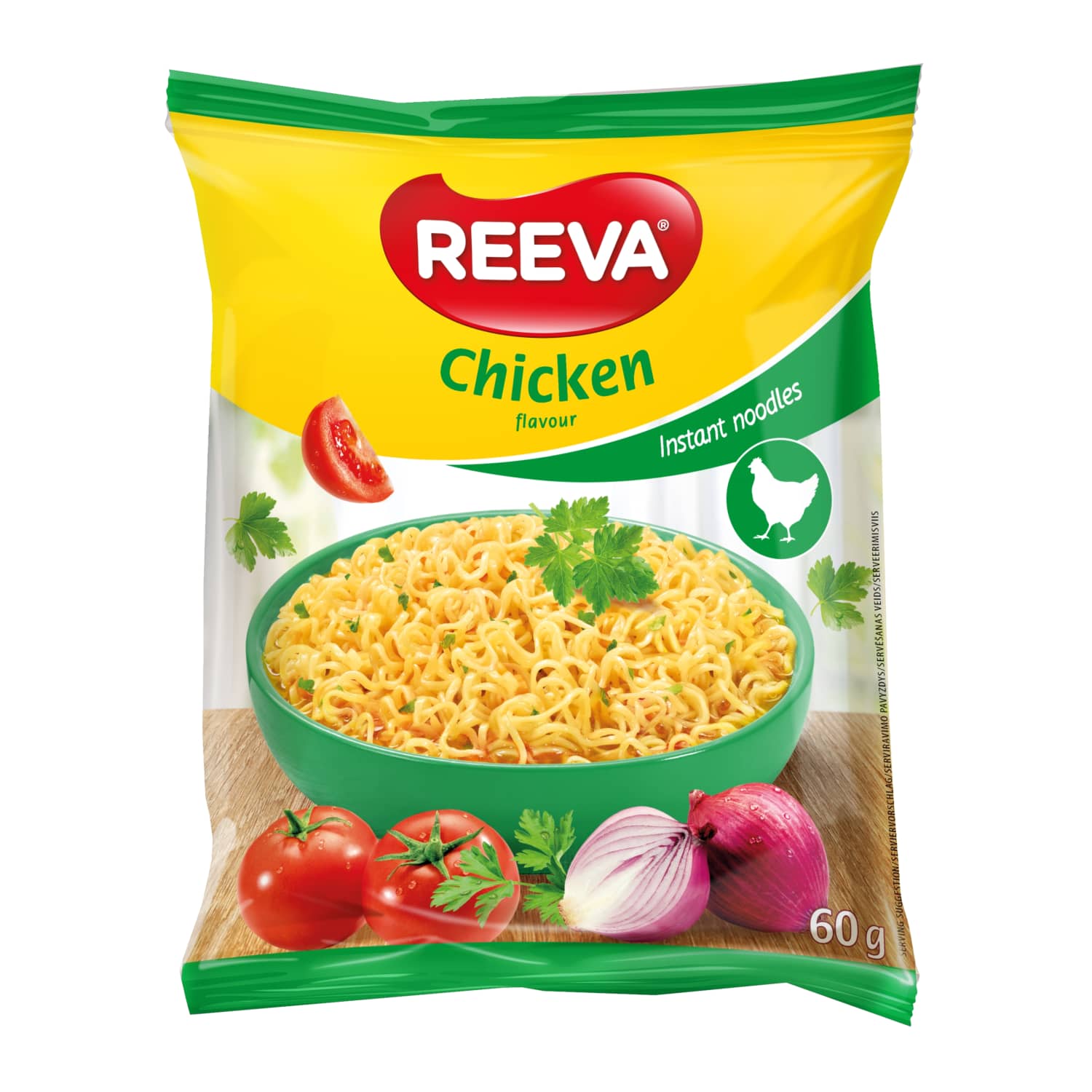 Быстрозаварные макароны с куриным вкусом REEVA, 60 г