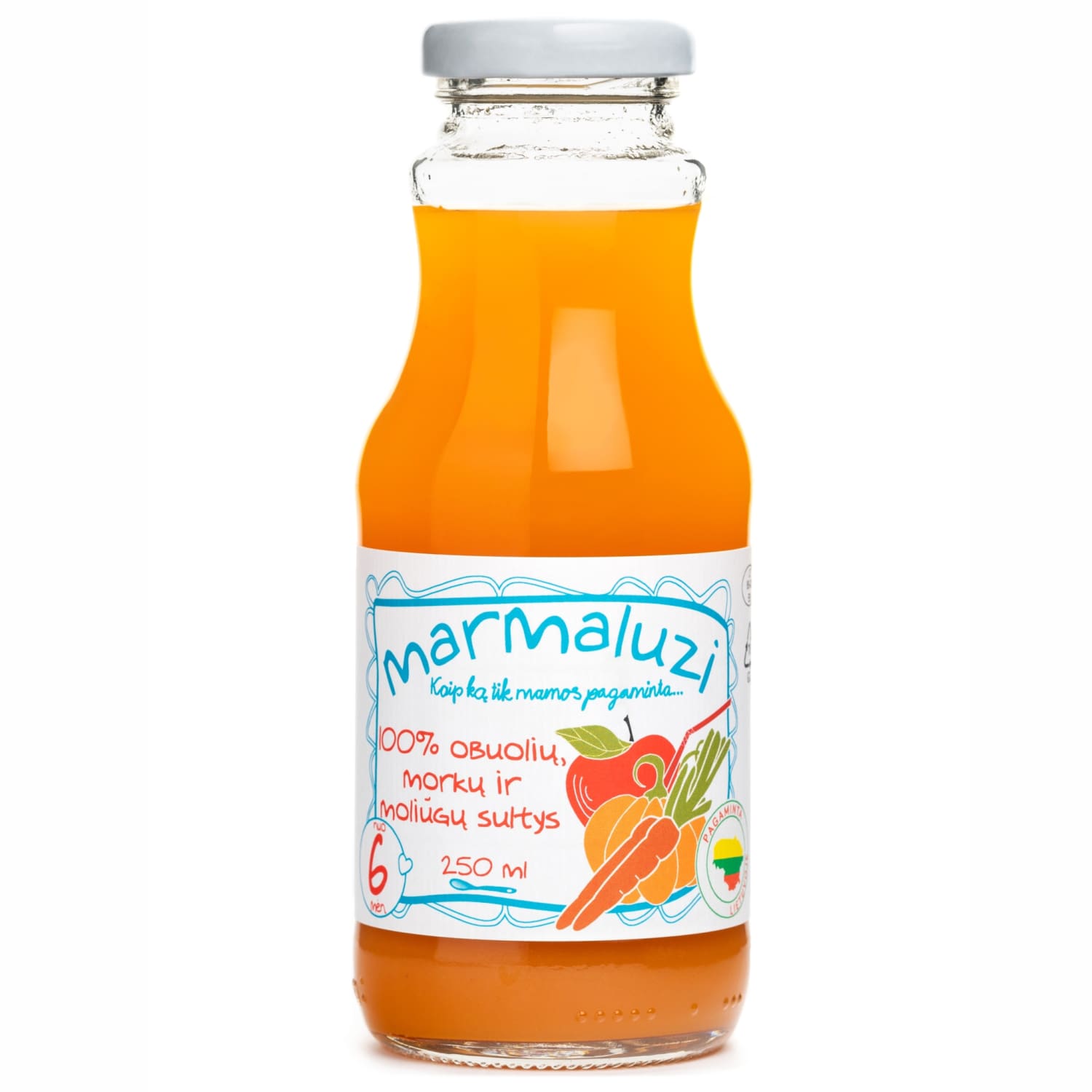 Apple, pear and carrot juice from 6 months, 250 ml