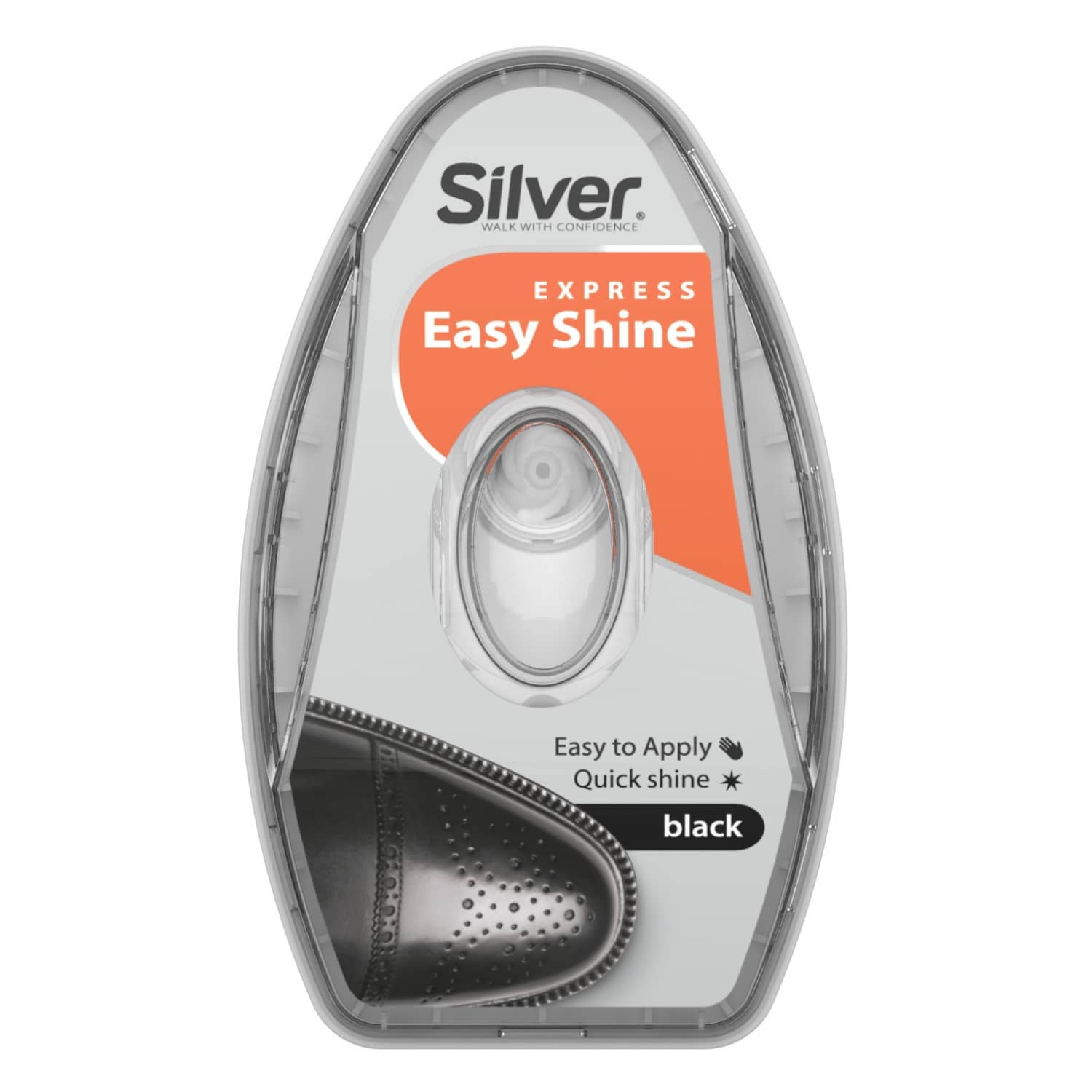 Shoe shine sponge SILVER, black, 6 ml