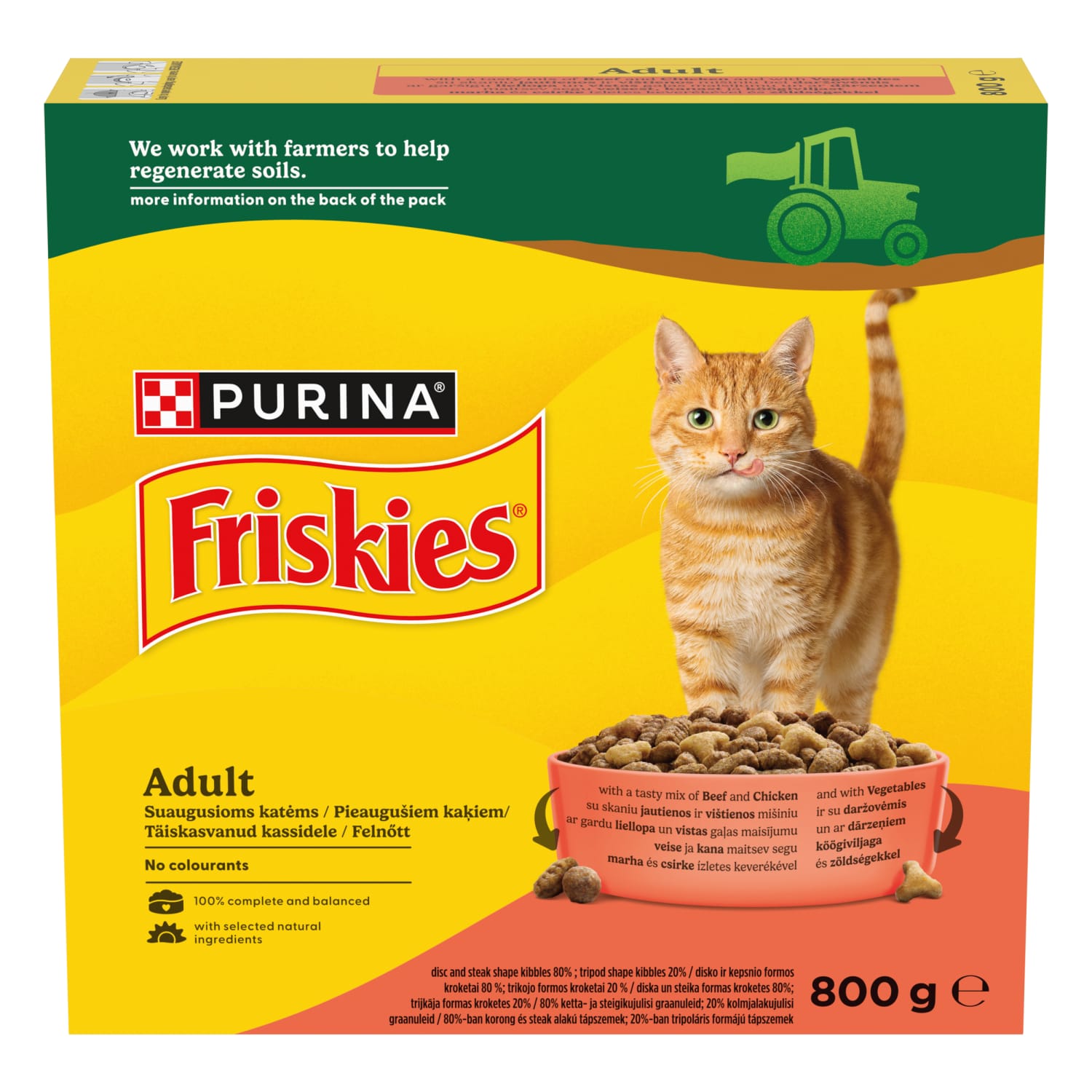 Kačių ėd. FRISKIES, jaut., višt., darž. 800 g