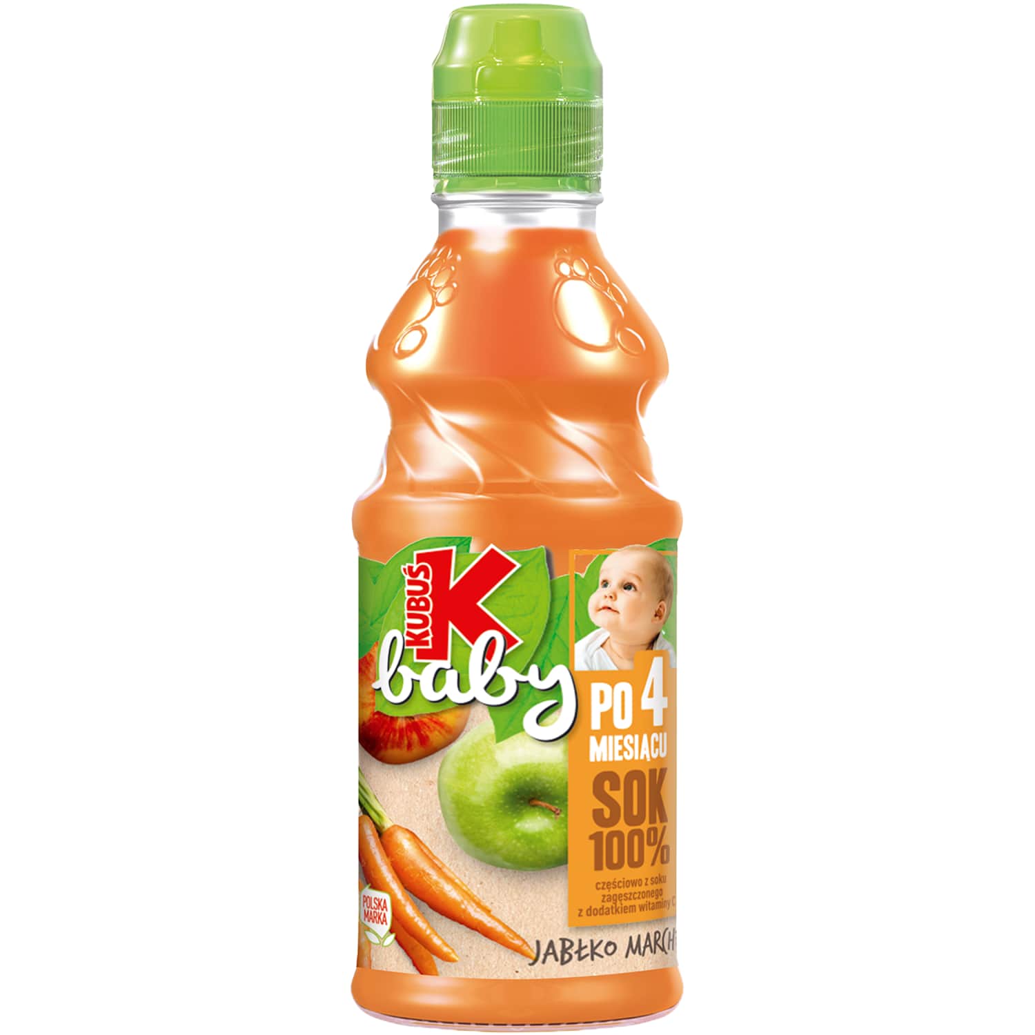 Фруктовый сок KUBUŠ BABY, 100 %, 4 +, 0,3 л