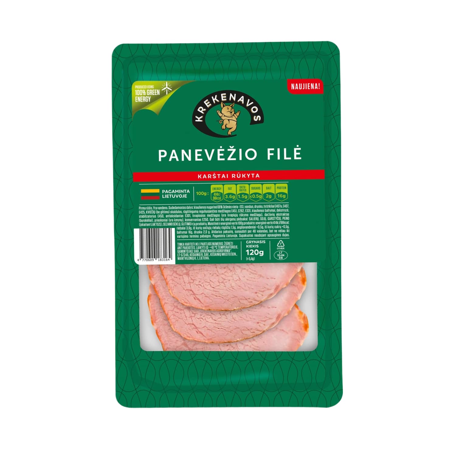 Hot Smoked Panevėžio Fillet, I grade, 120 g