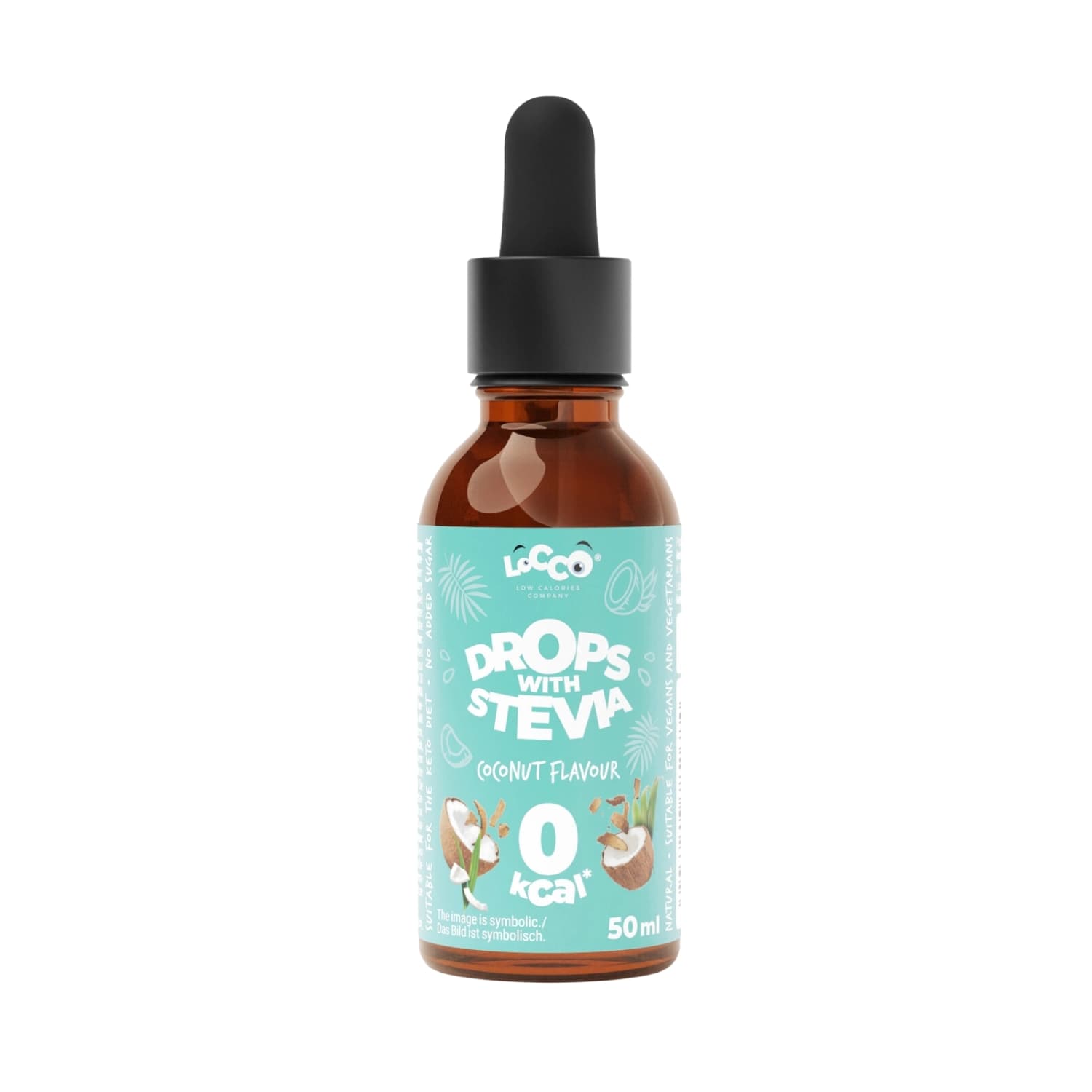 Kokoso skonio stevijos lašai LOCCO, 50 ml