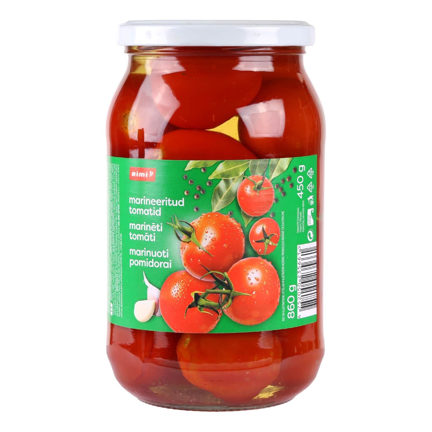 Marinated tomatoes RIMI, 860g/450g