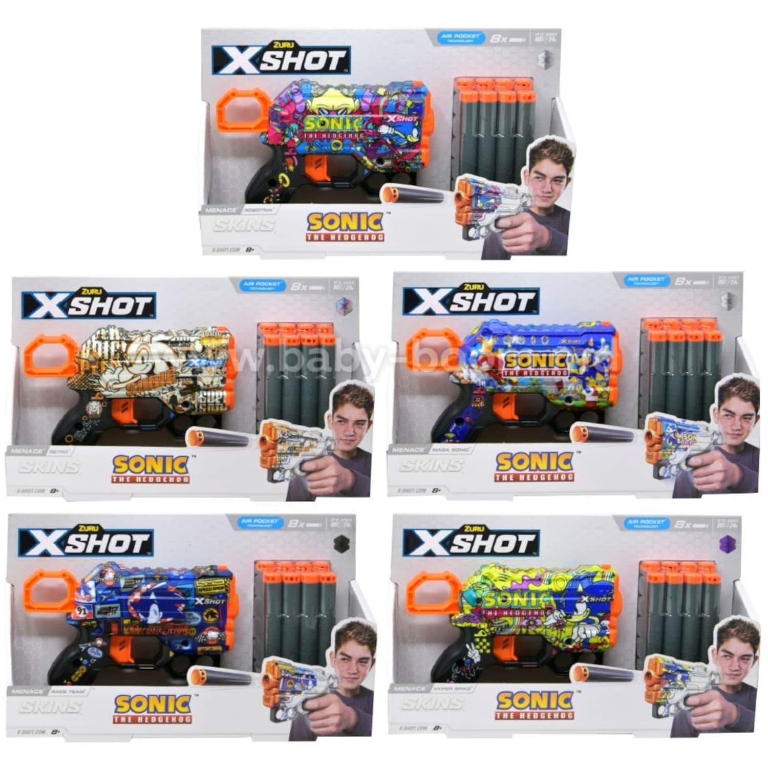 Žaisl.šautuv. XSHOT SONIC THE HED.,8vnt.