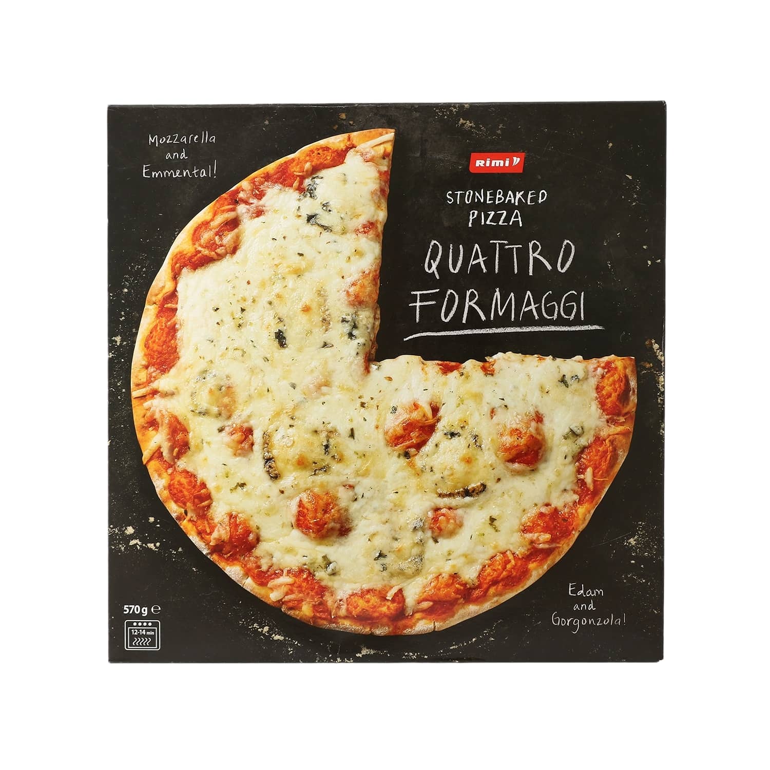 Замороженная пицца с 4 сырами RIMI QUATTRO FORMAGGI, 570 г