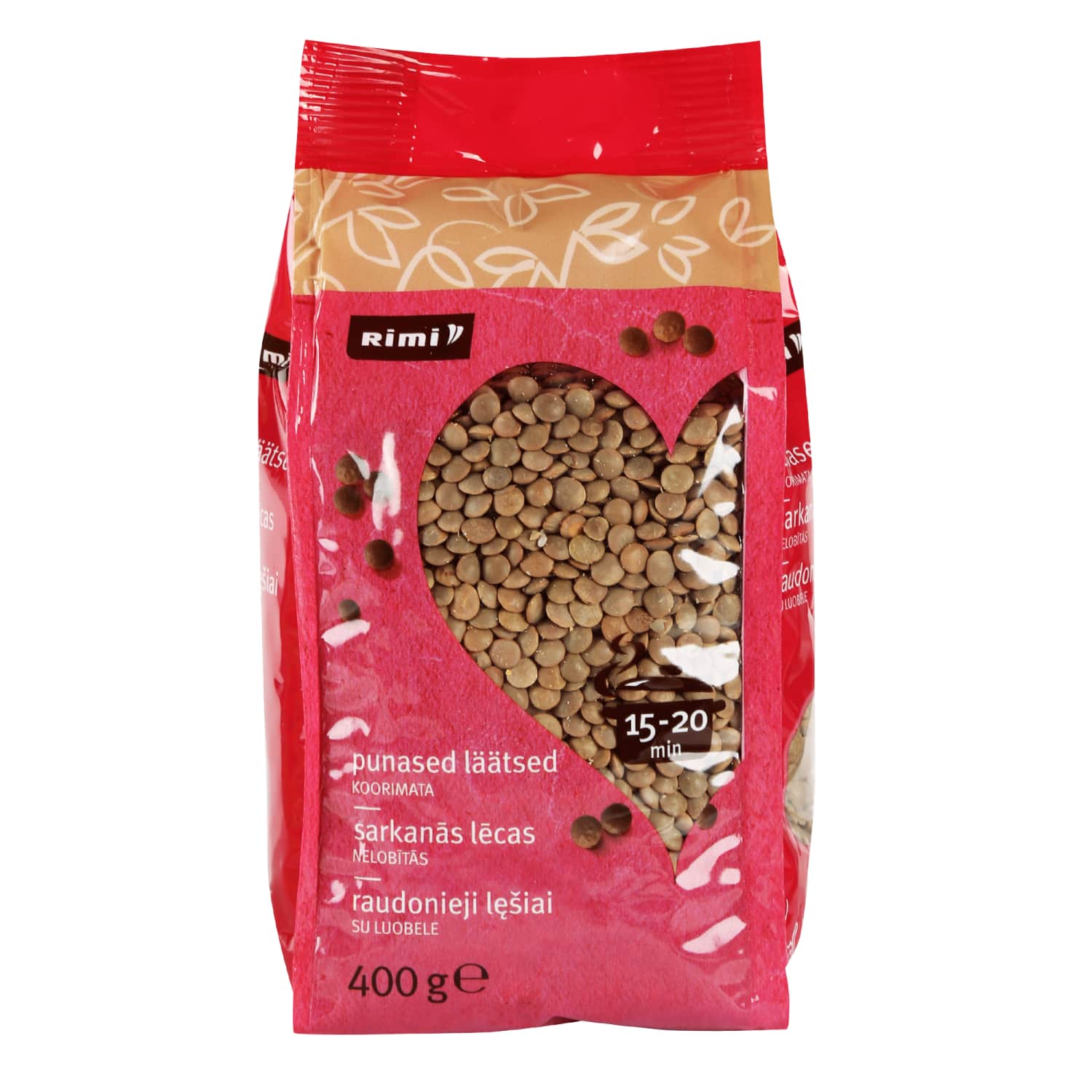 Raudonieji lęšiai su luobele RIMI, 400 g
