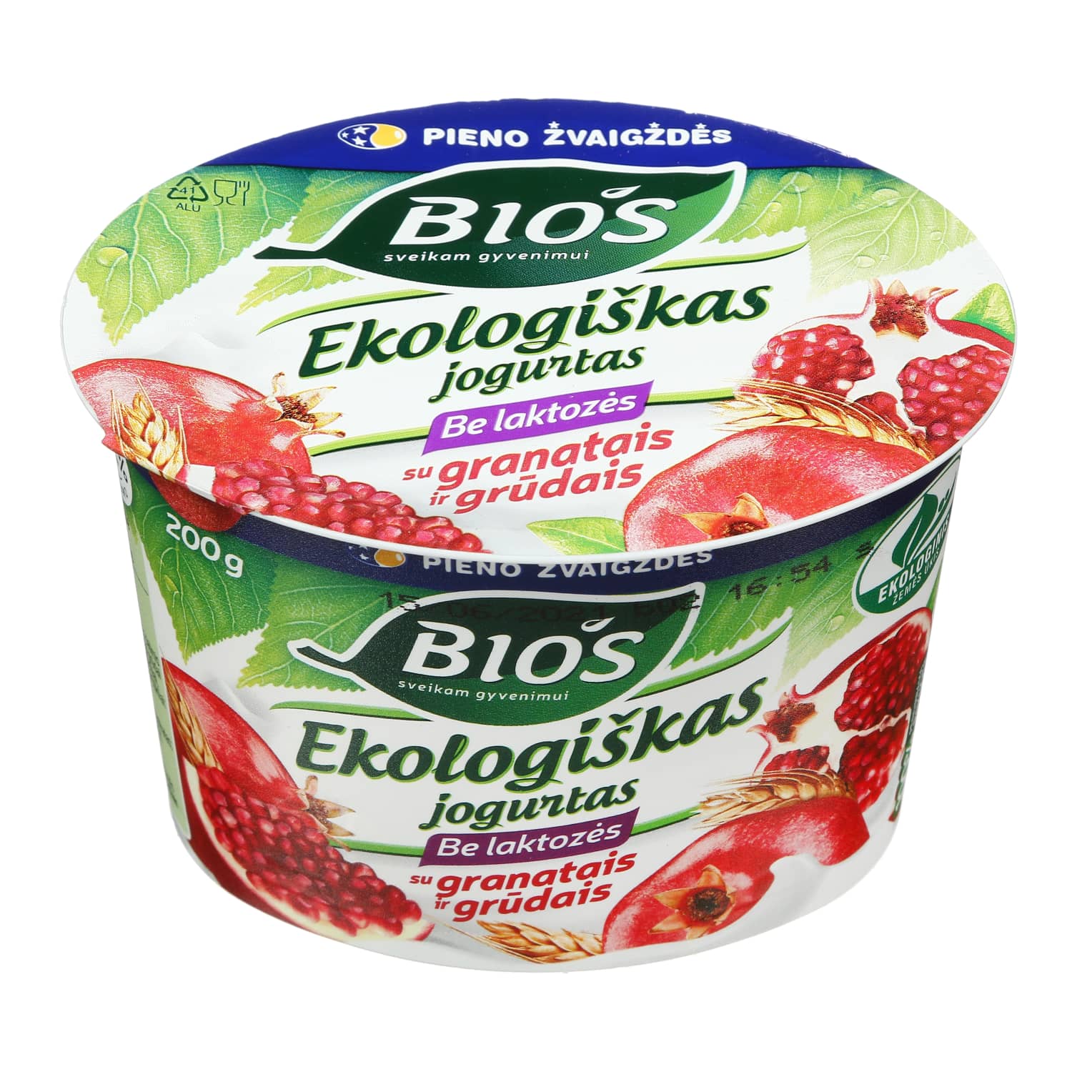 Ekol. йогурт с гранолой, злаками BIOS, 3,2 %, 200г