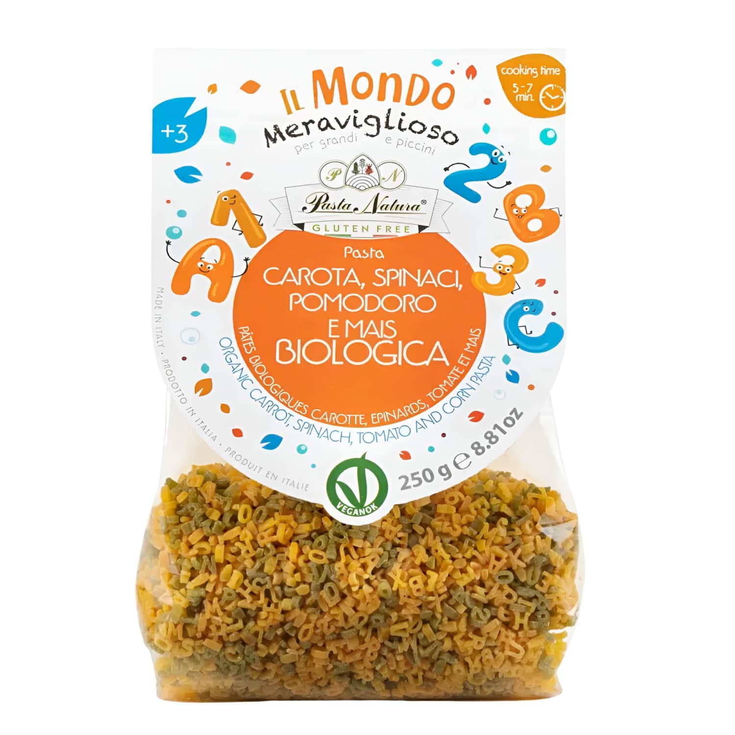 Ekol. makaronai su pom., mork., šp. PN, 250 g