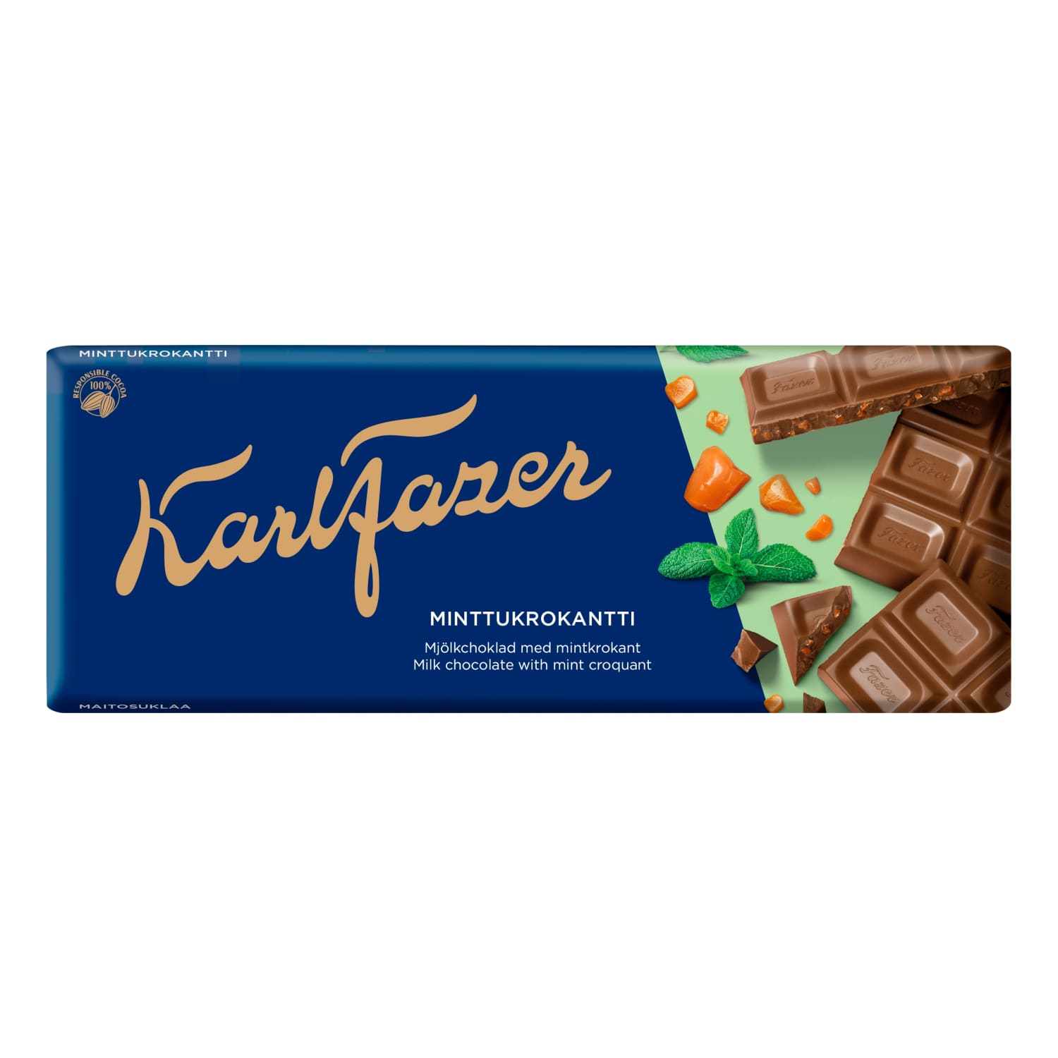 Chocolate KARL FAZER with mint flavor, 180 g