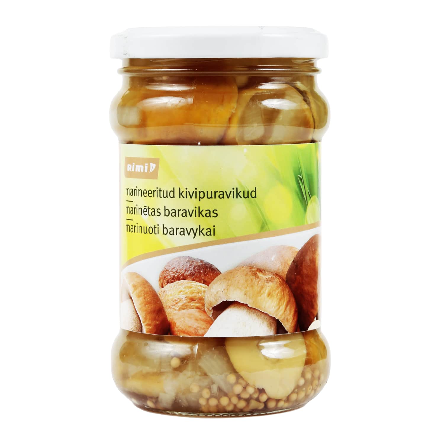 Маринованные белые грибы RIMI, 280 г / 120 г