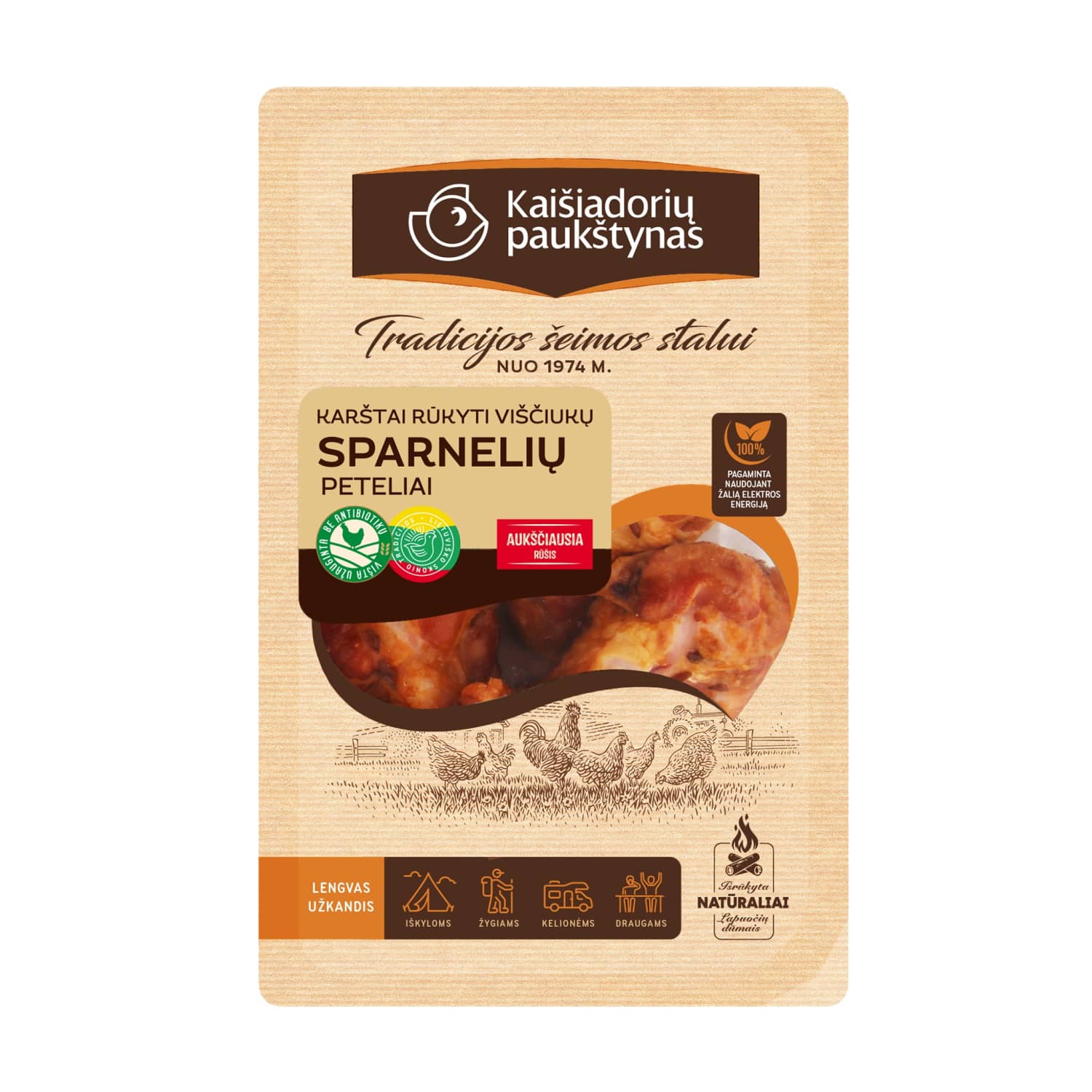 Smoked chicken thighs with caraway, a. r., 300 g