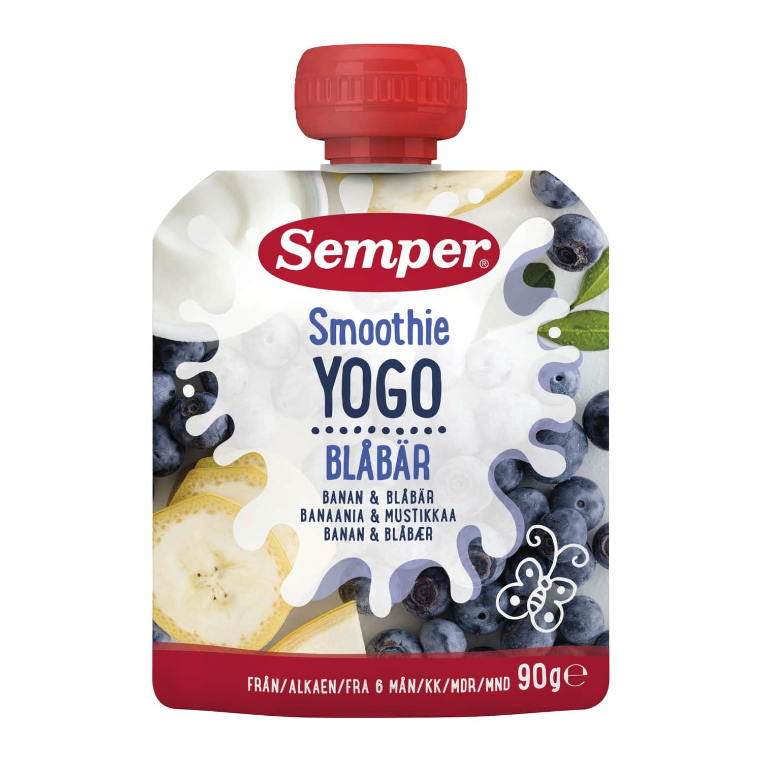 Питьевой йогурт-пюре SEMPER SMOOTHIE, 90 г