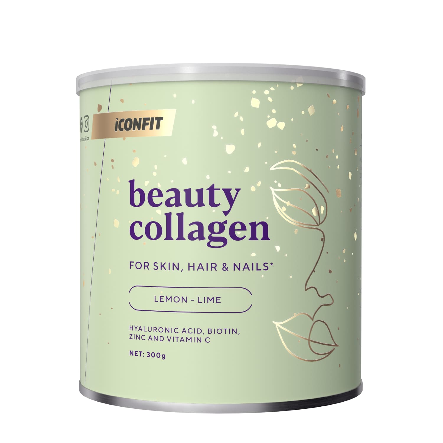 Коллаген со вкусом лимона и лайма с подсластителем ICONFIT, 300 г
