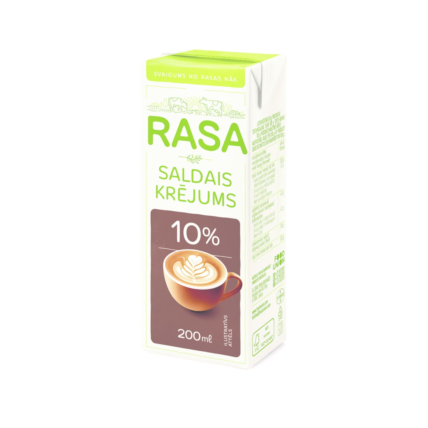 Cream RASA, UHT, 10% fat, 200 g