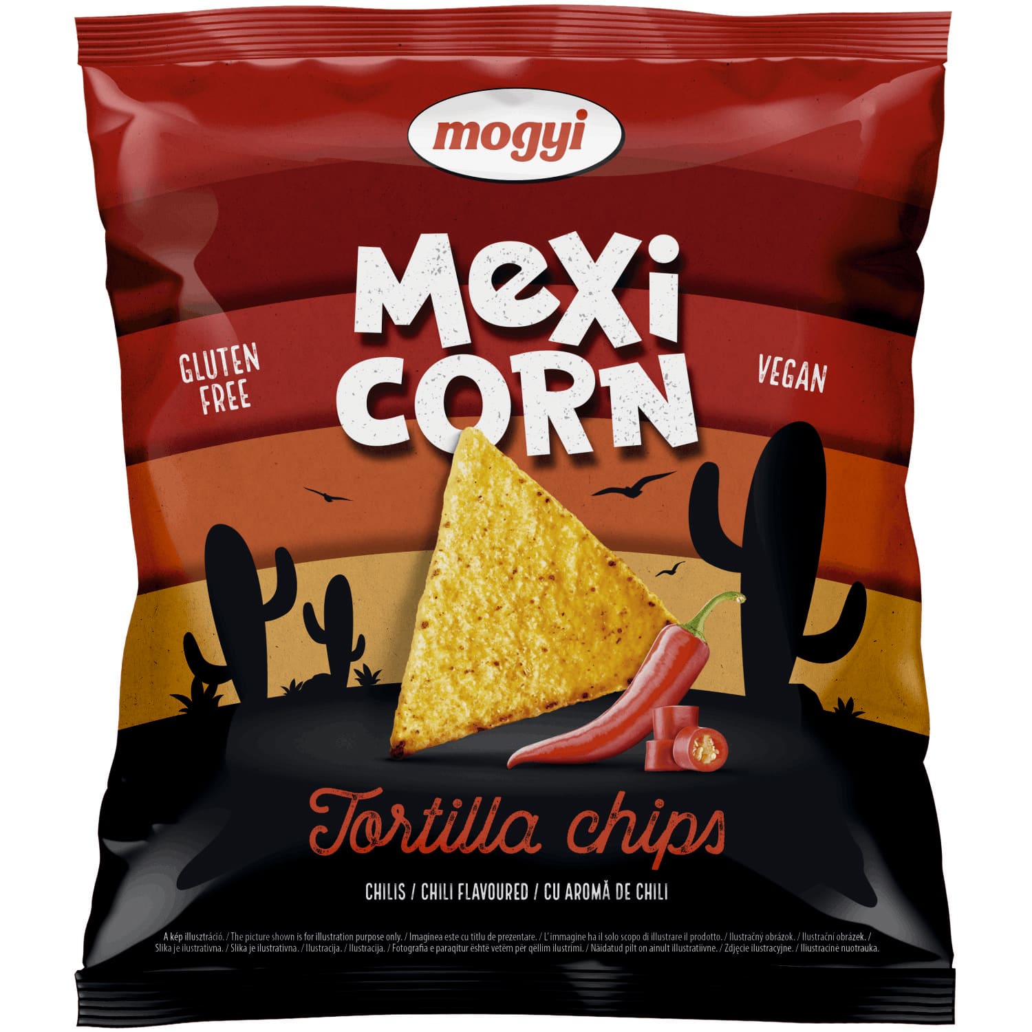 Spicy pepper corn chips MEX. TORTILLA CHIPS, 90 g
