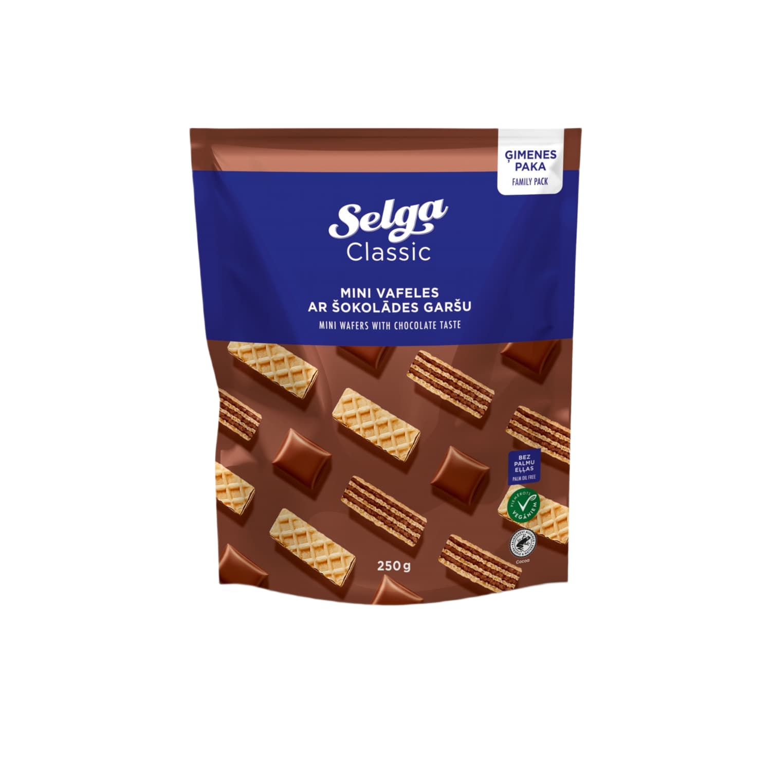Мини вафли со вкусом шоколада SELGA, 250 г