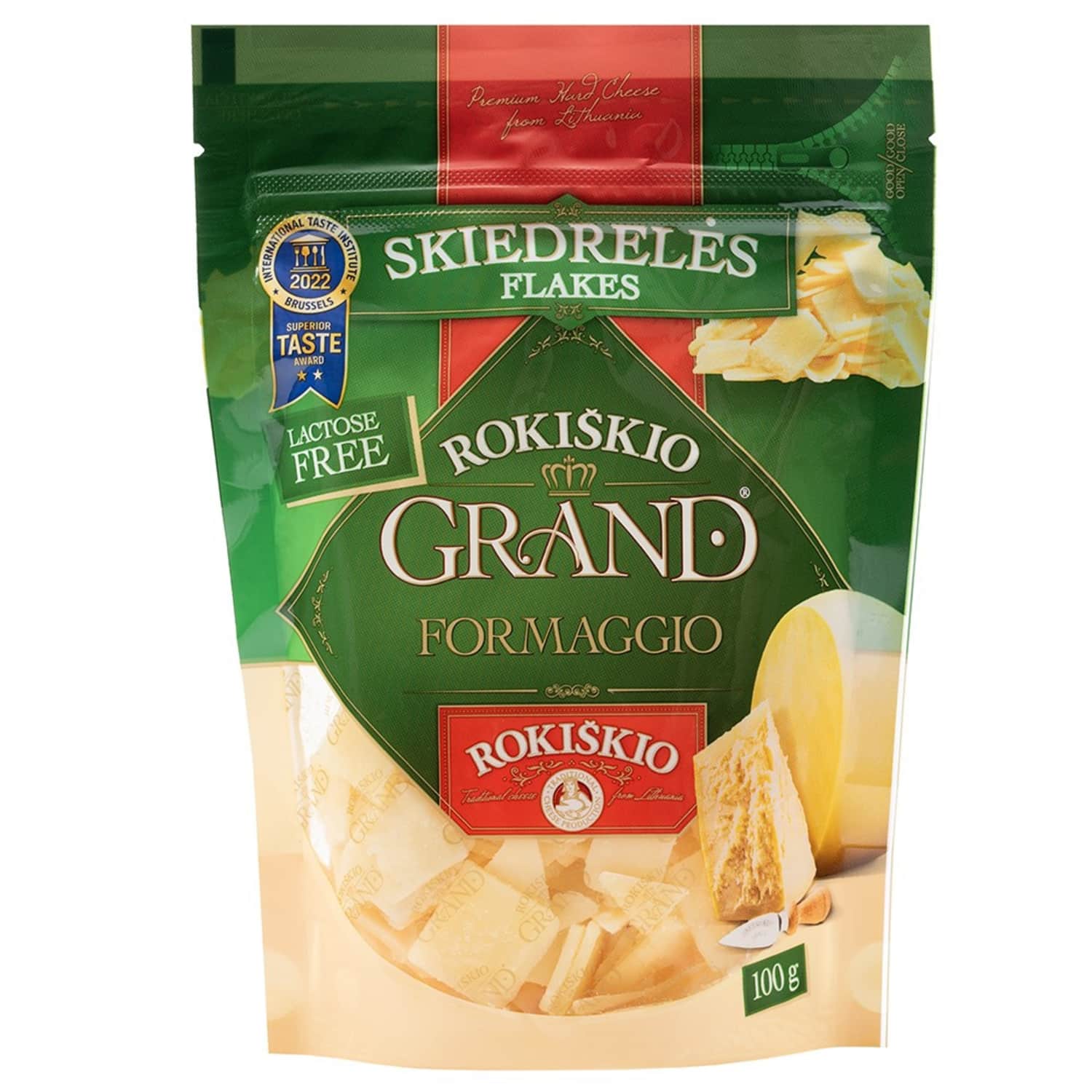 Grated cheese shavings ROKIŠKIO GRAND, 37%, 100g