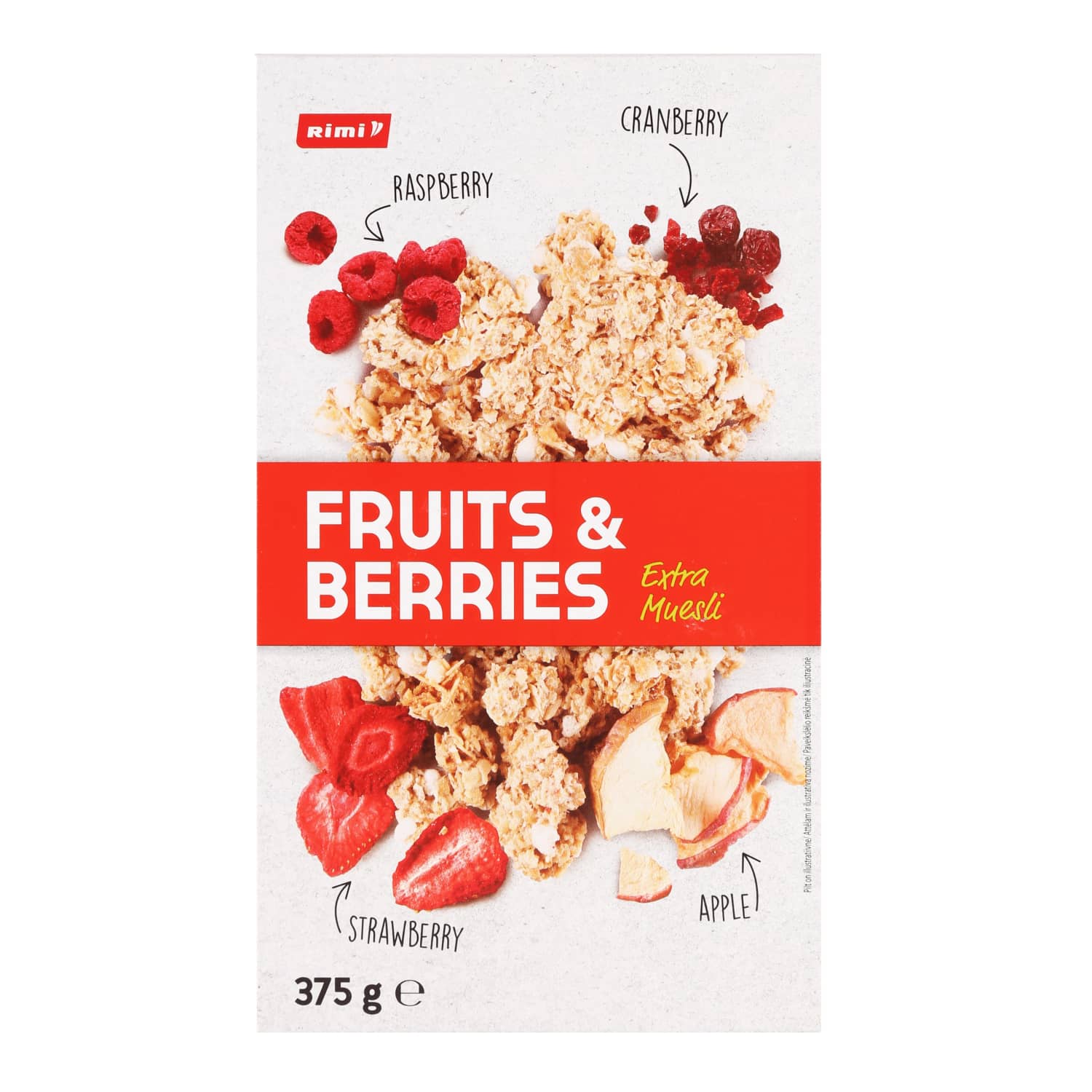 Злаки RIMI EXTRA FRUITS & BERRIES, 375 г