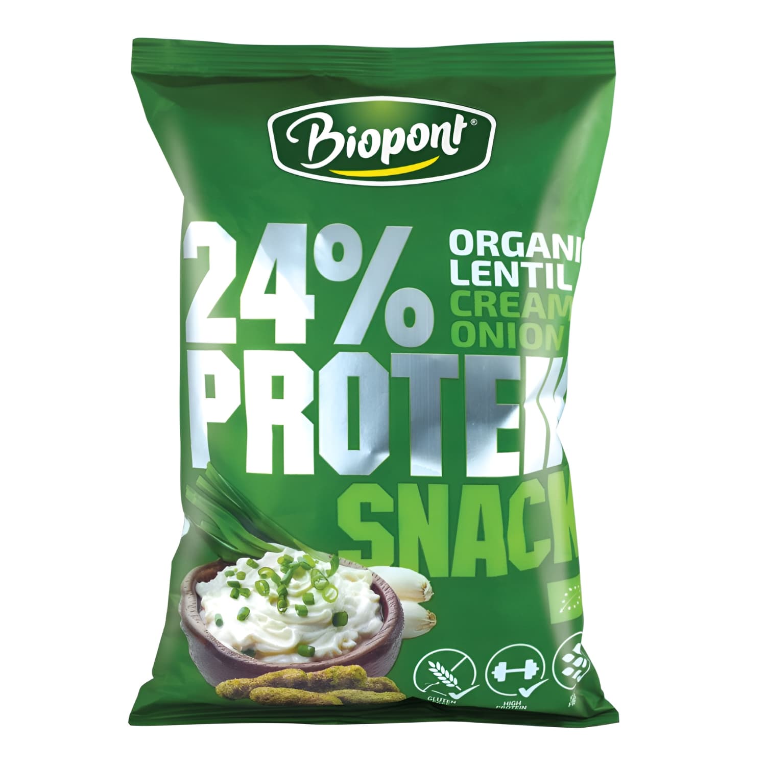 Ecological lentil crisps with onion flavor BIOPONT, 50 g