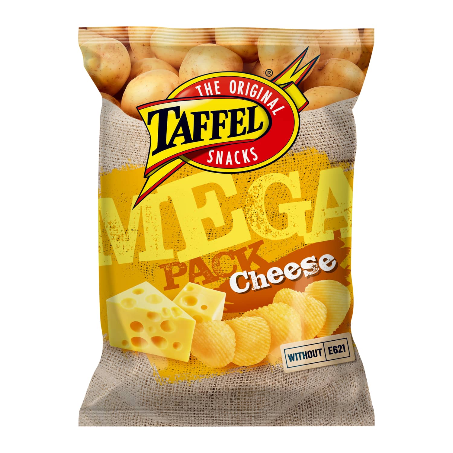 Картофельные чипсы со вкусом сыра TAFFEL MegaPack, 250г