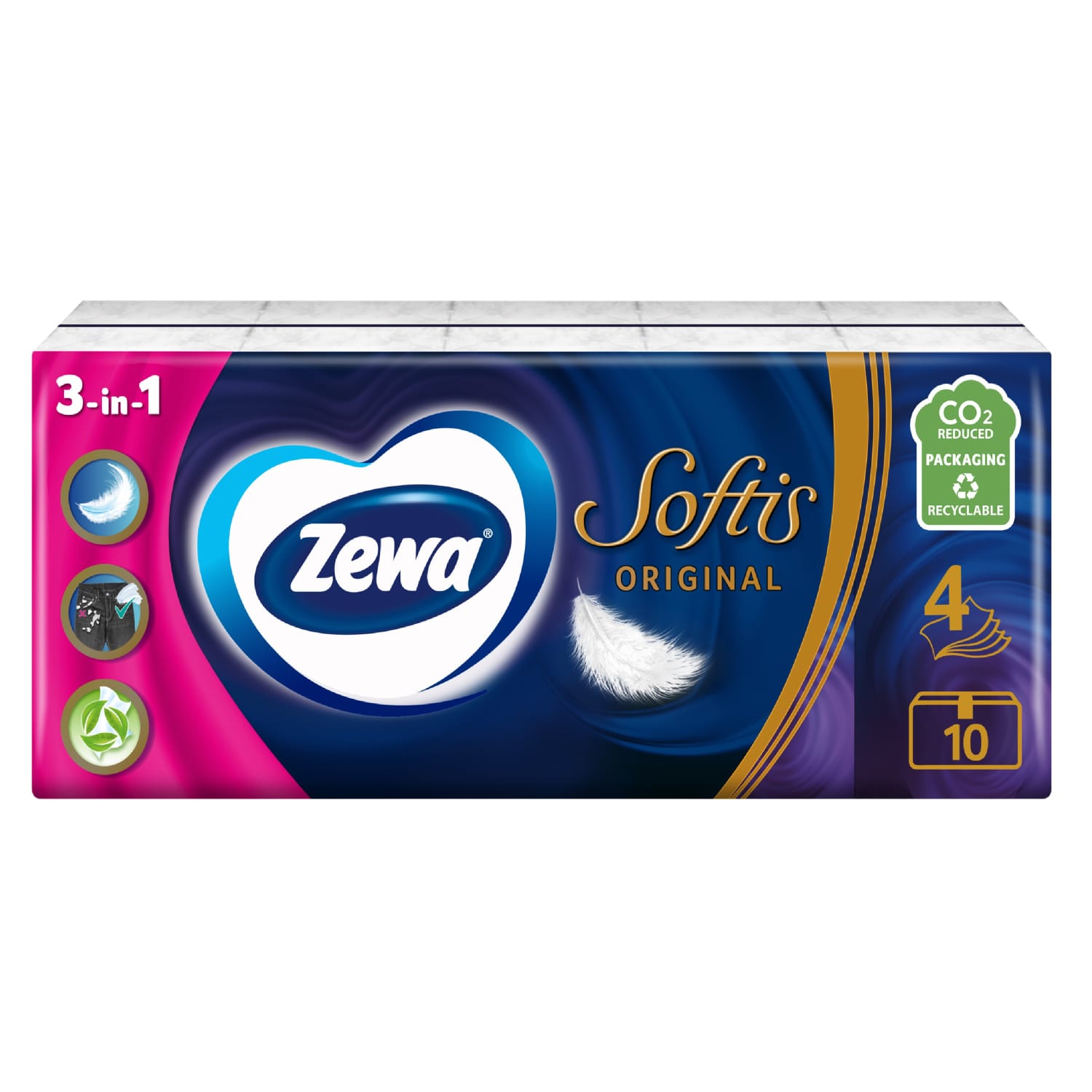 Pop. nosinaitės Zewa Softis, 4sl.10x9vnt