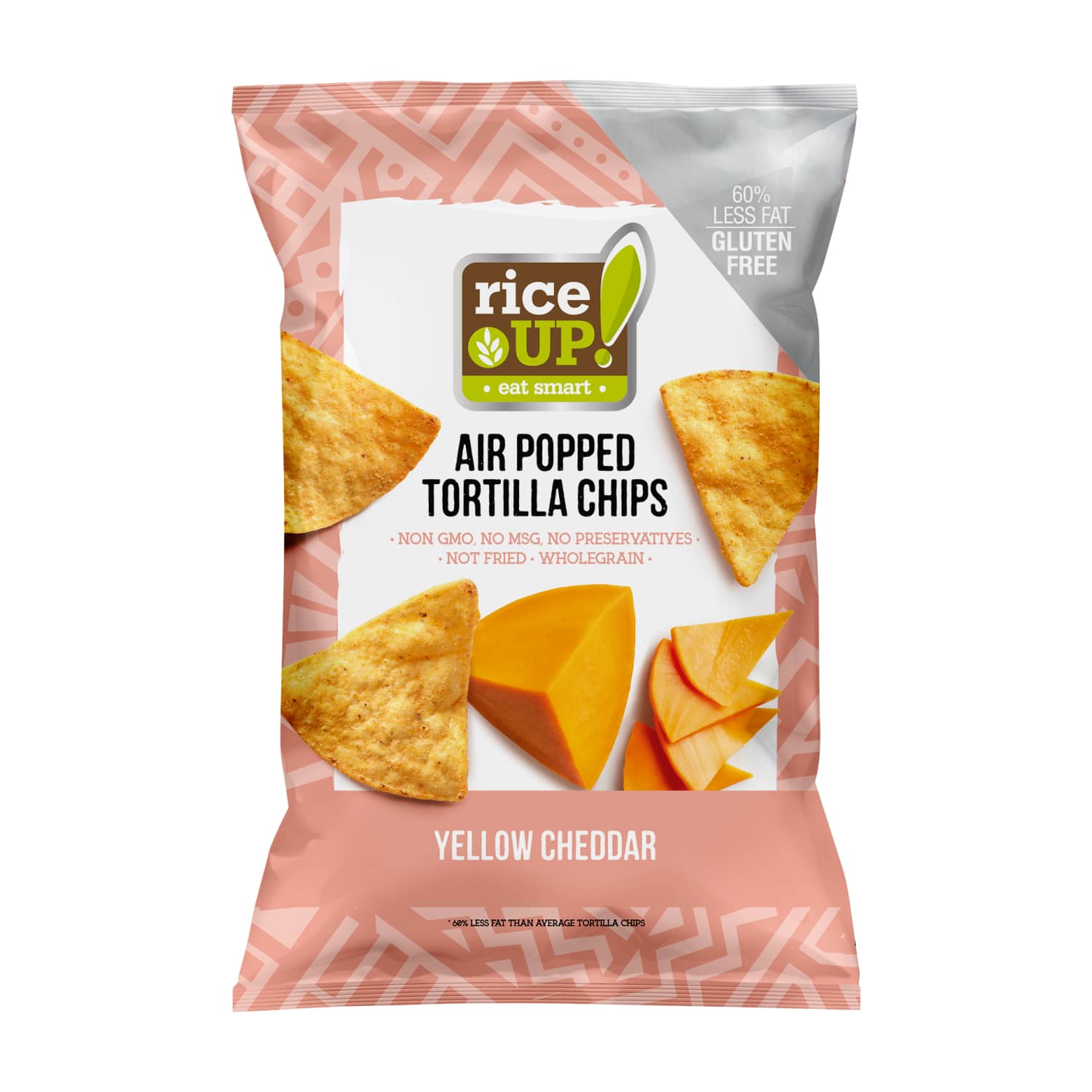 Cheddar flavored tortilla chips RICE UP, 60 g