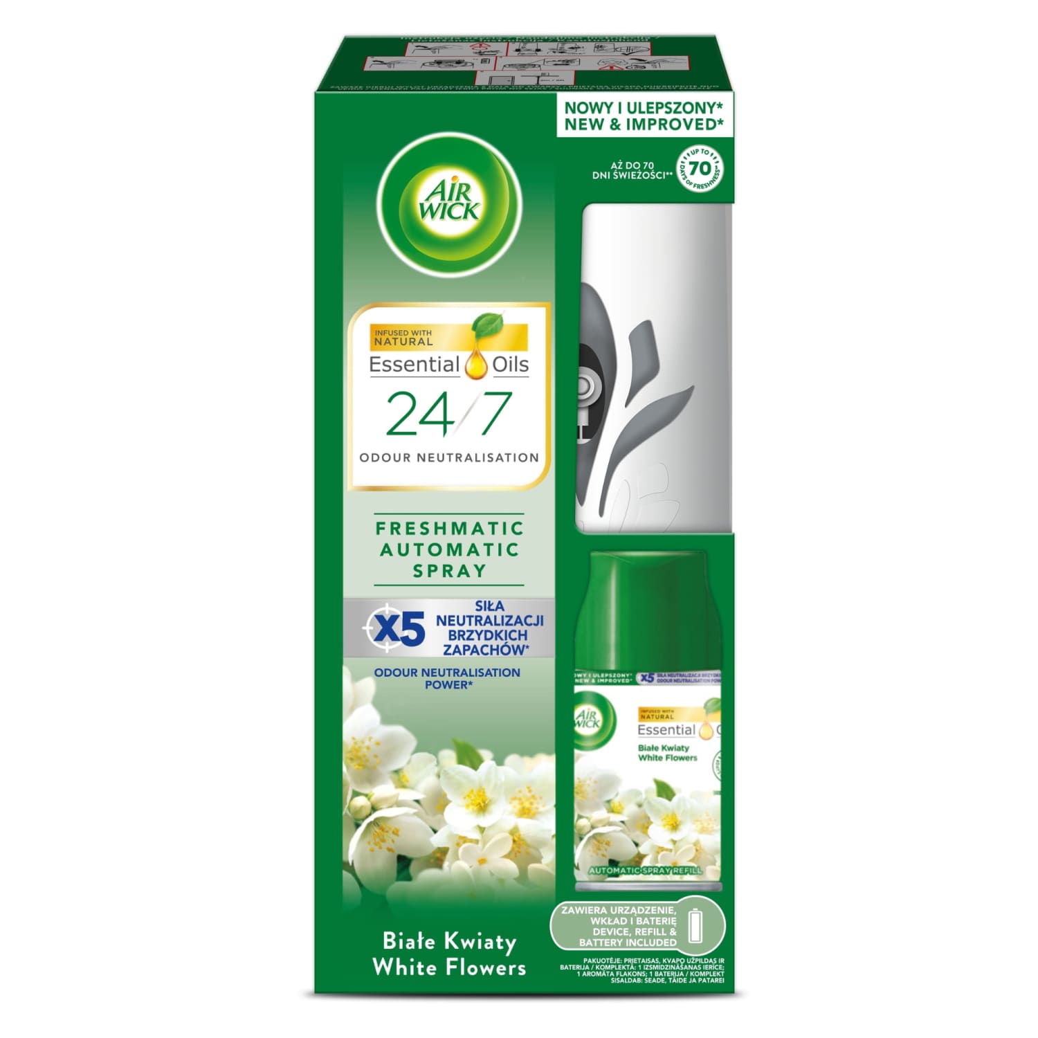 Освежитель воздуха AIR WICK WHITE FLOWERS, 250 мл