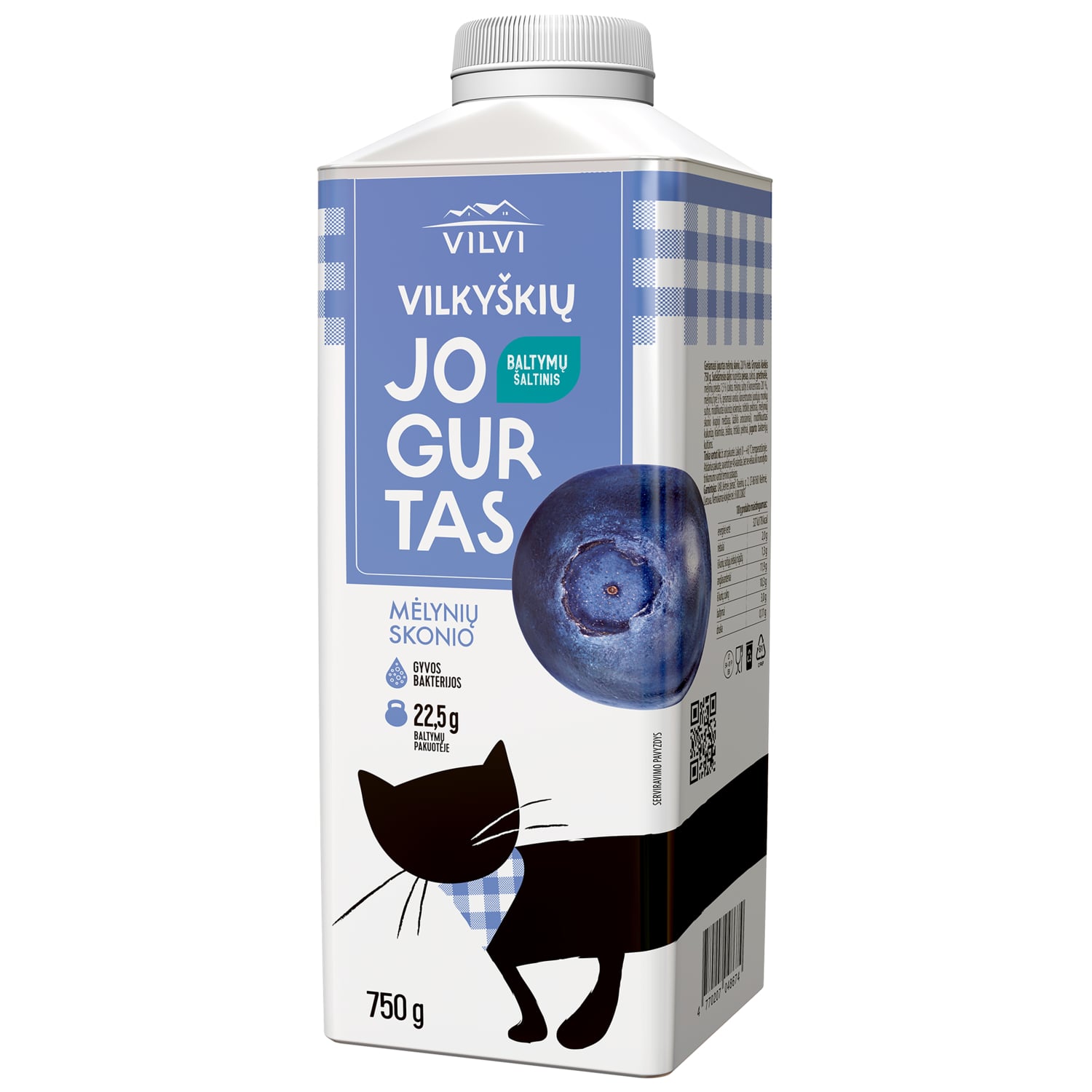 Йогурт со вкусом черники VILVI, 2 %, 750 г