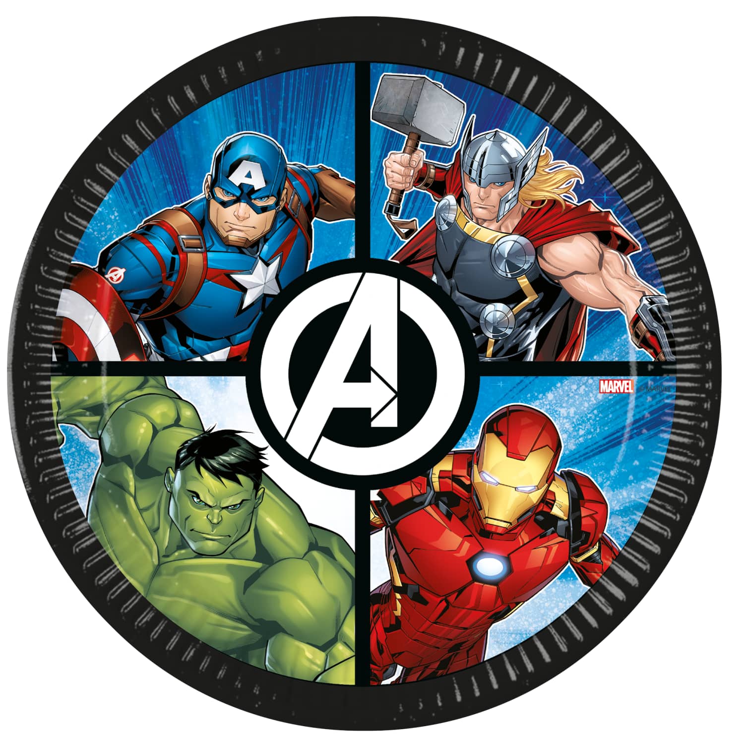 Popierin. lėkštės AVENGERS FSC, 23 cm, 8 vnt.