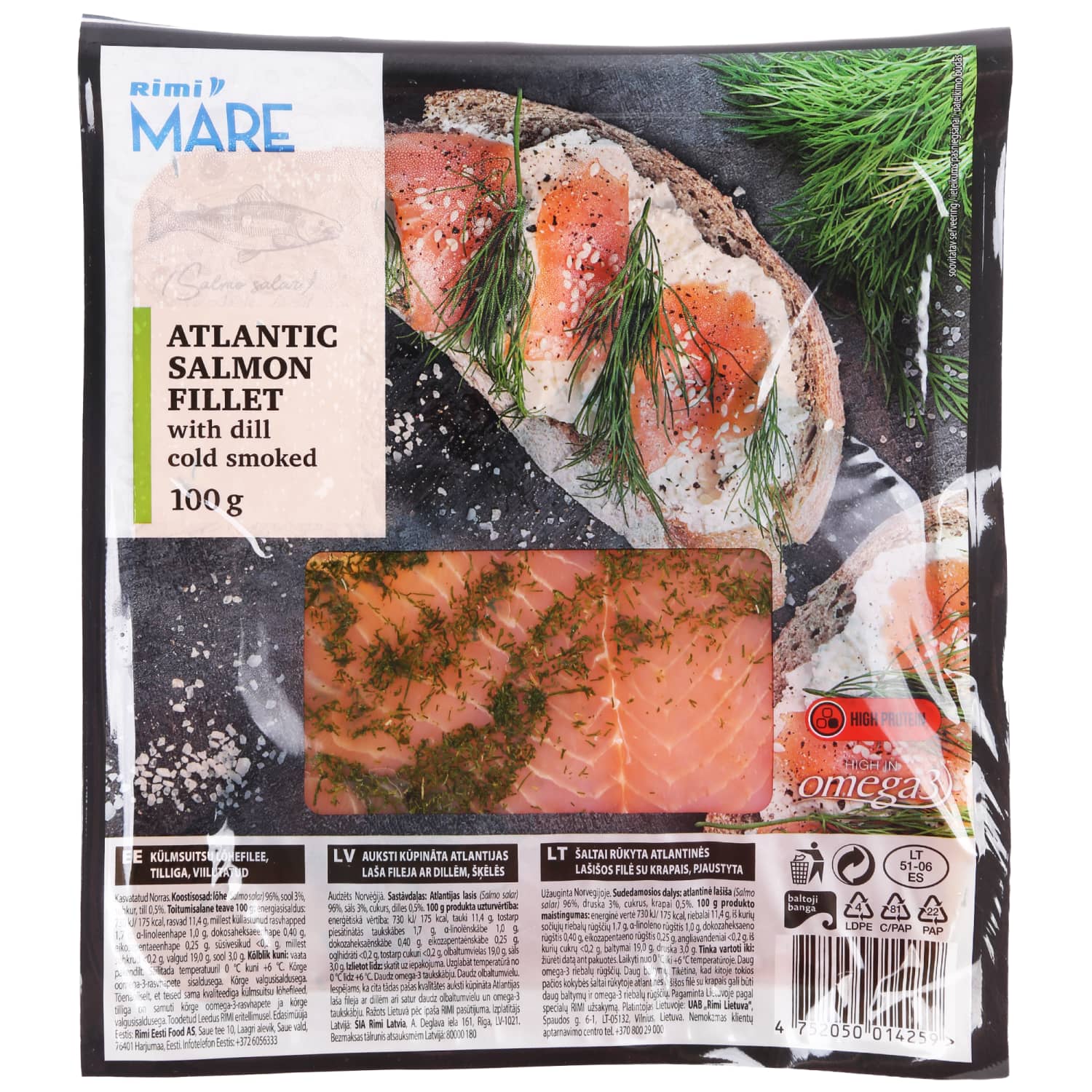 Šalt. rūk. laš.filė su krapais RIMI Mare,100g