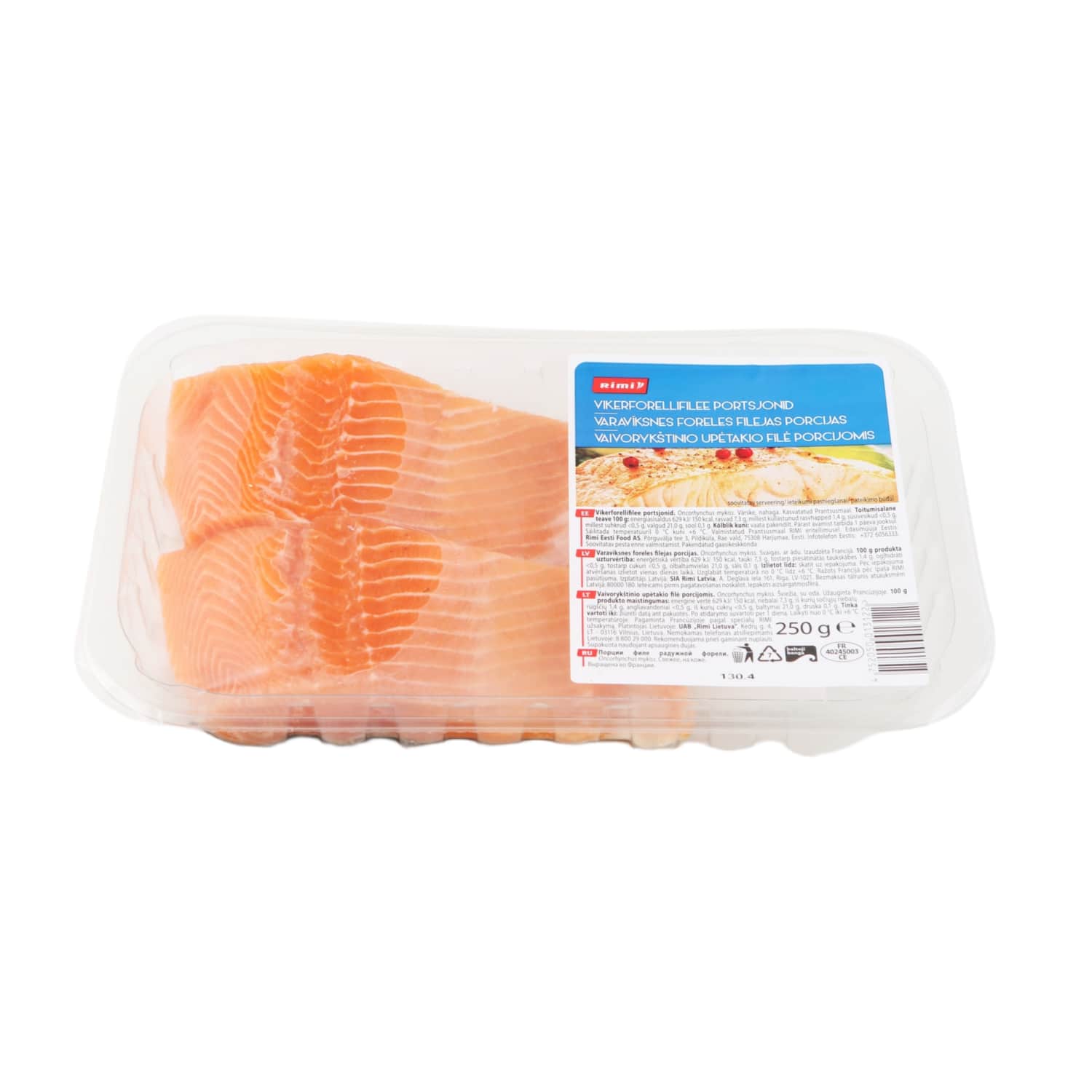 Rainbow trout fillet portion, RIMI, 250g