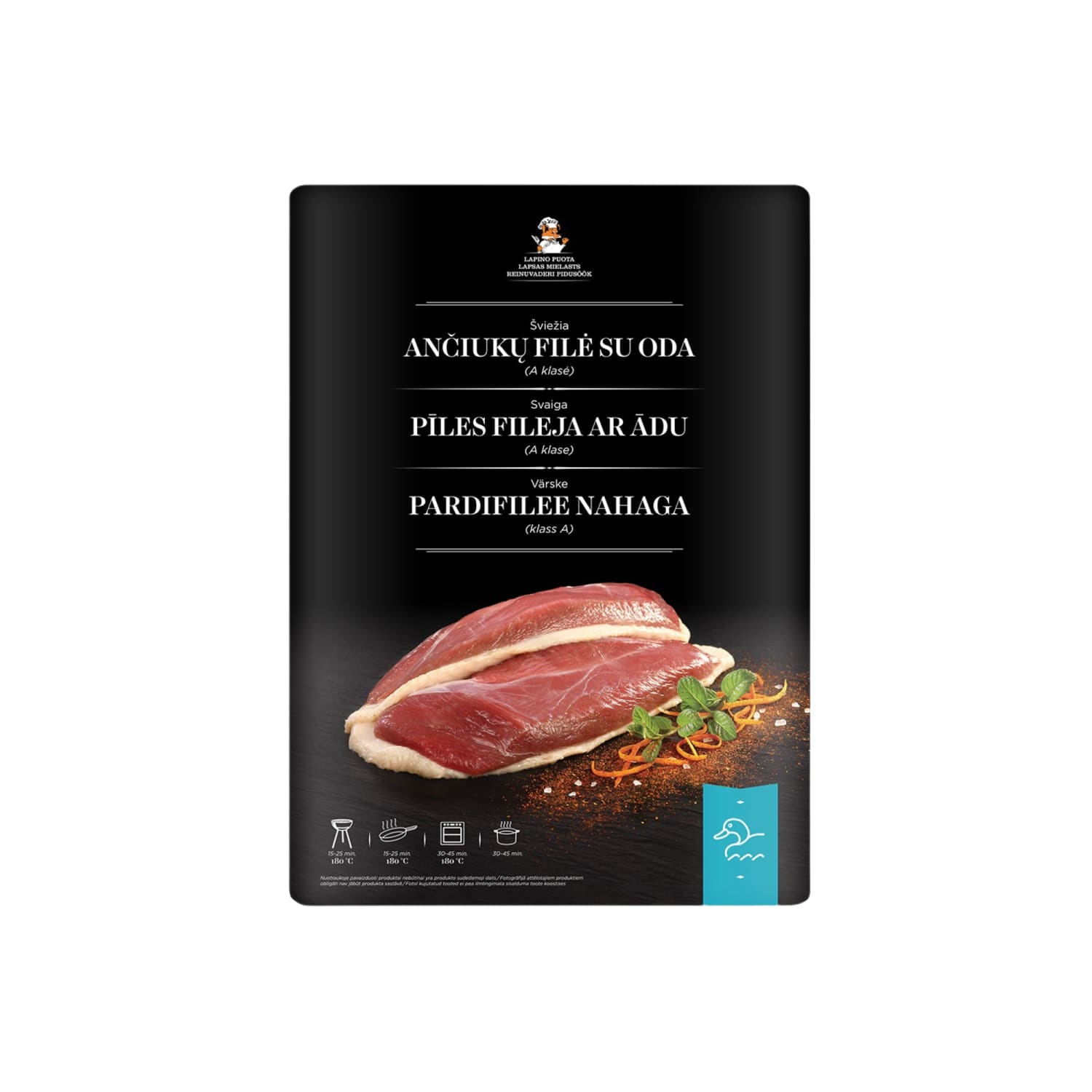 Švž. ančiukų filė su oda LAPINO PUOTA, 1 kg
