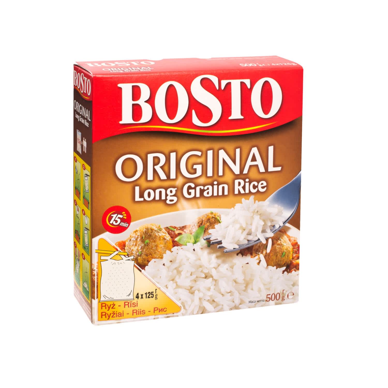 Ilgagrūdžiai ryžiai BOSTO, 4 x 125 g